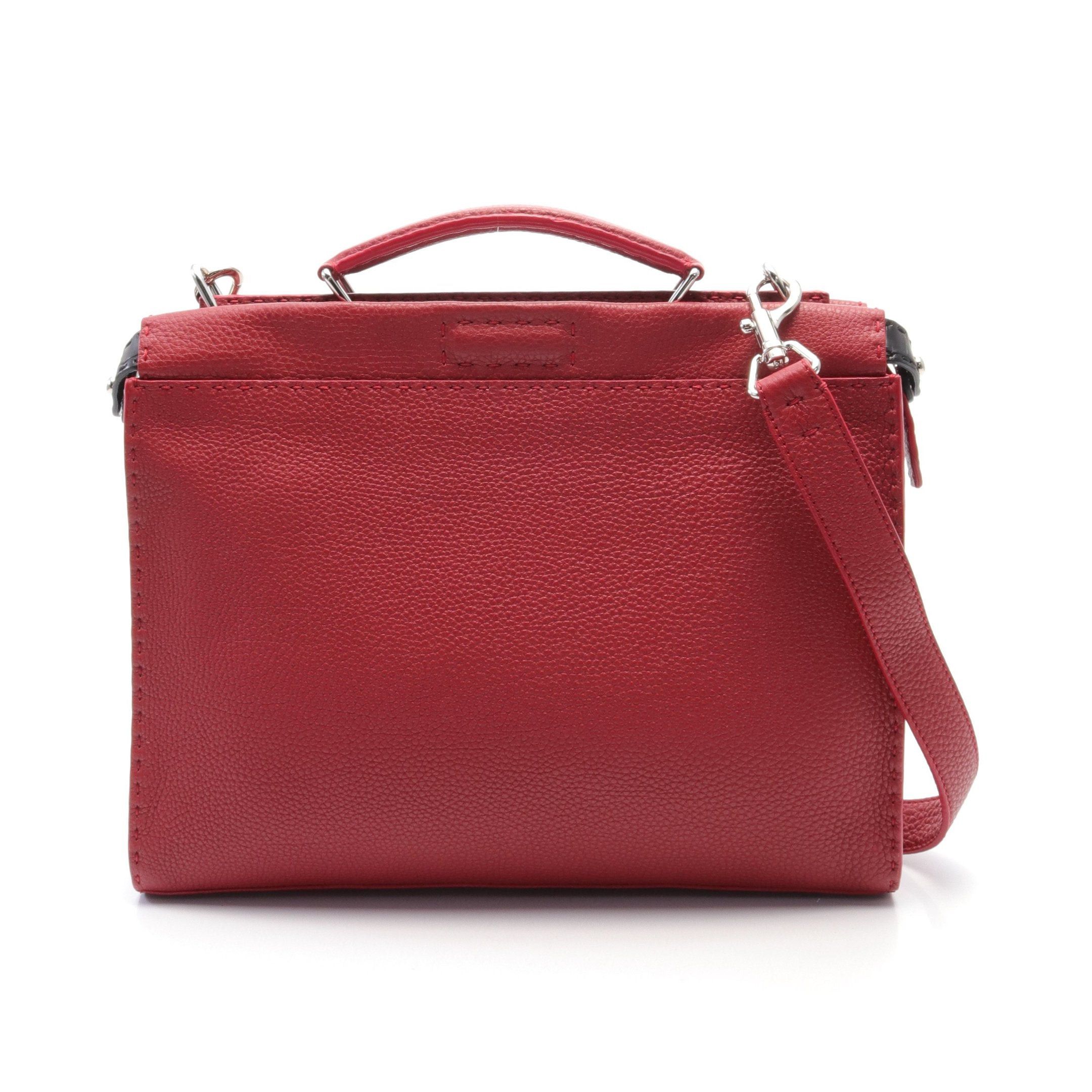 Fendi Fendi Peekaboo Fit Business Bag Leather Red Size ONE SIZE - 1 Thumbnail