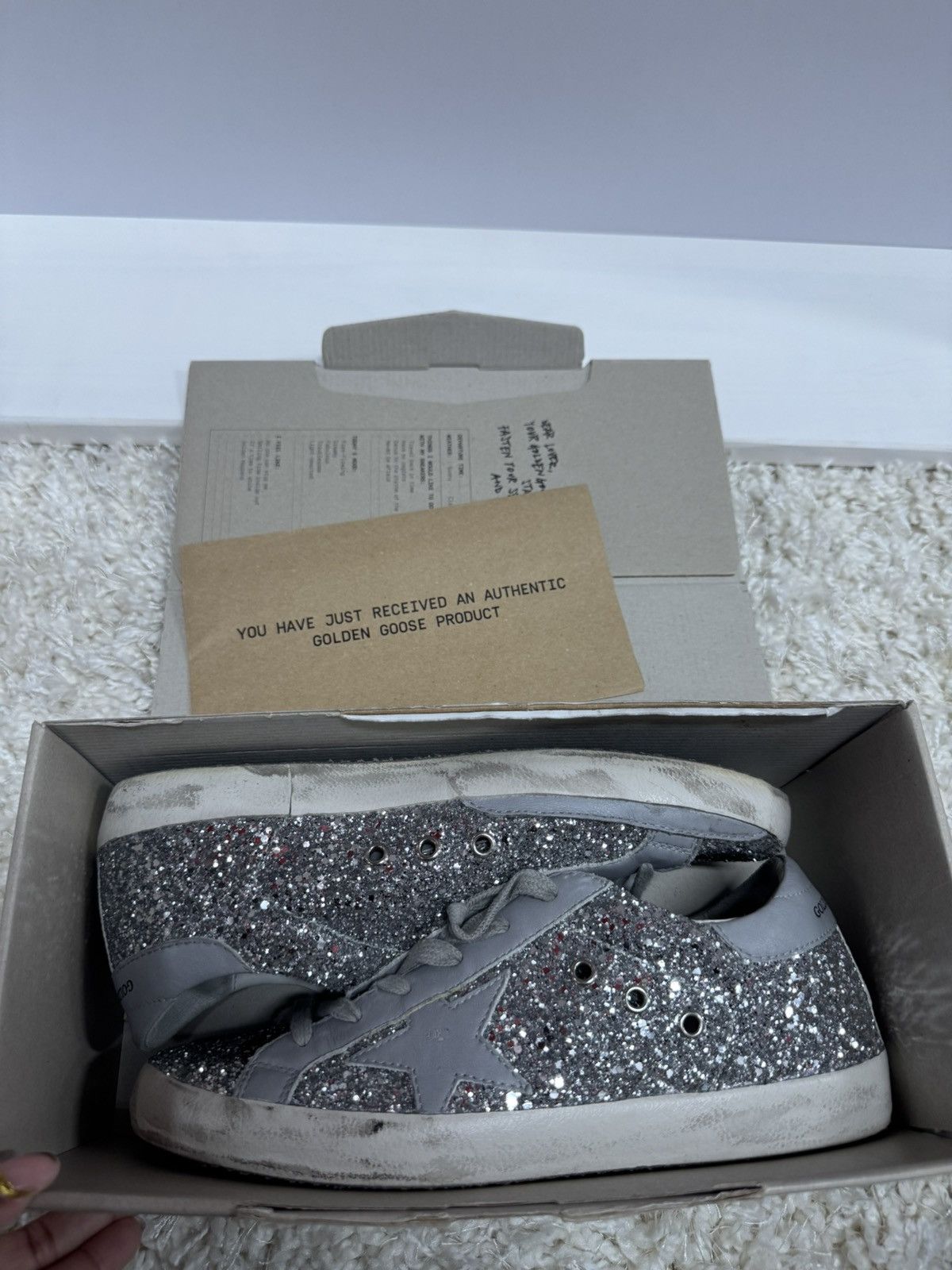 Golden Goose GOLDEN GOOSE LEATHER UPPER GLITTER STAR LAMINATED Size US 8 / IT 38 - 1 Thumbnail
