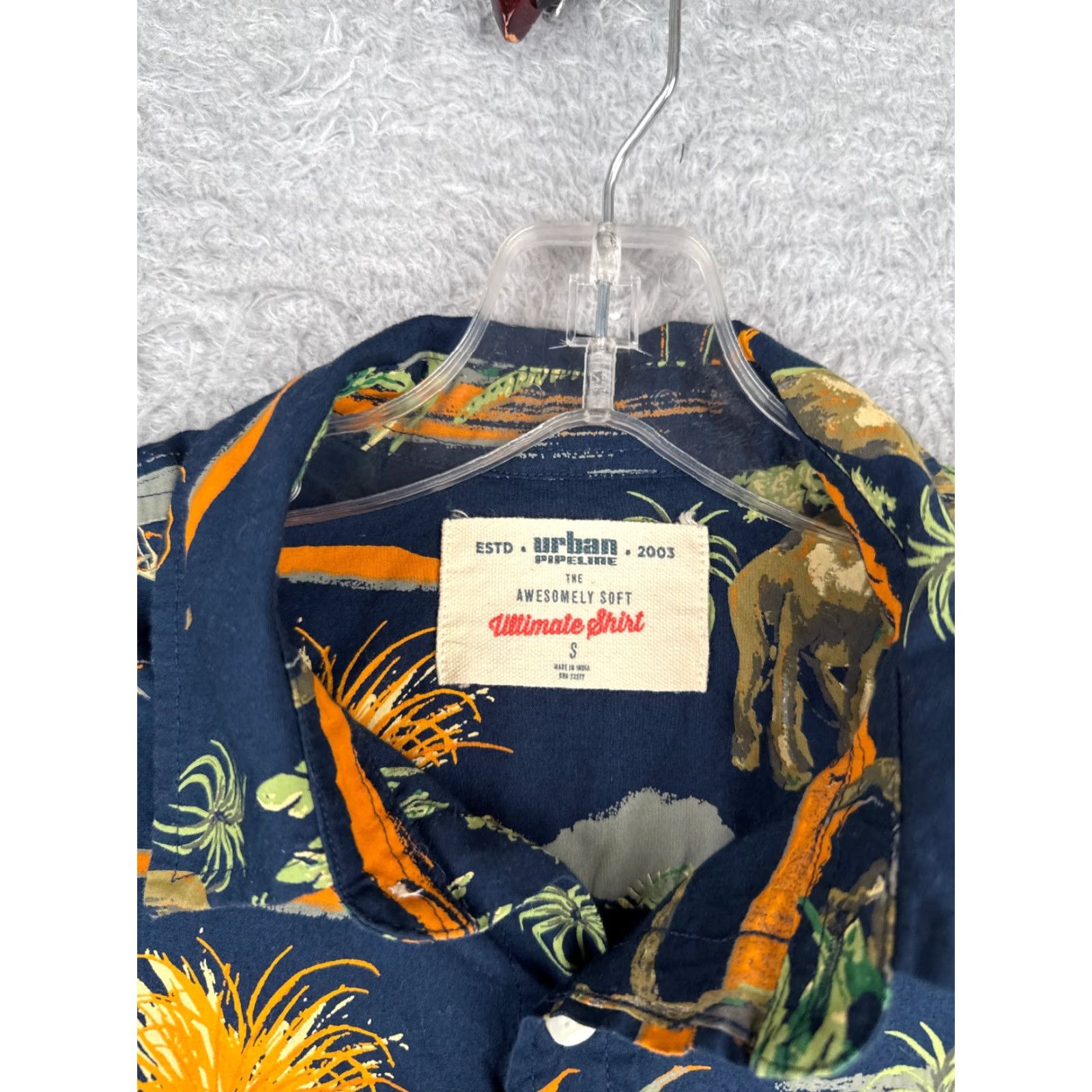 Vintage Urban Pipeline Hawaiian Shirt Men Small Blue Green Floral Button-Up 100% Cotton Size US S / EU 44-46 / 1 - 6 Thumbnail