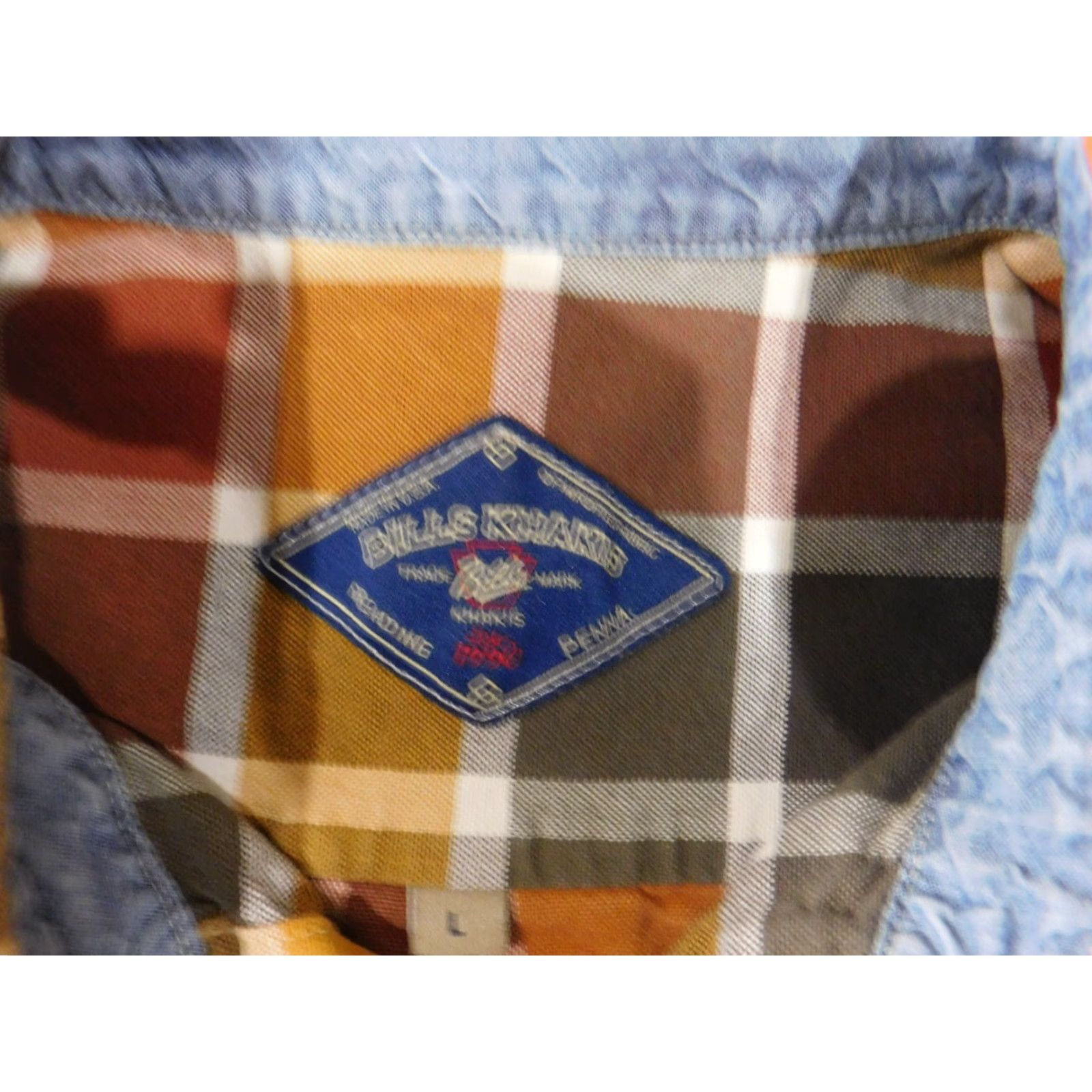 Bills Khakis Bills Khakis Shirt Mens Large Orange Plaid Button-Up Long Sleeve Casual Cotton Size US L / EU 52-54 / 3 - 5 Thumbnail