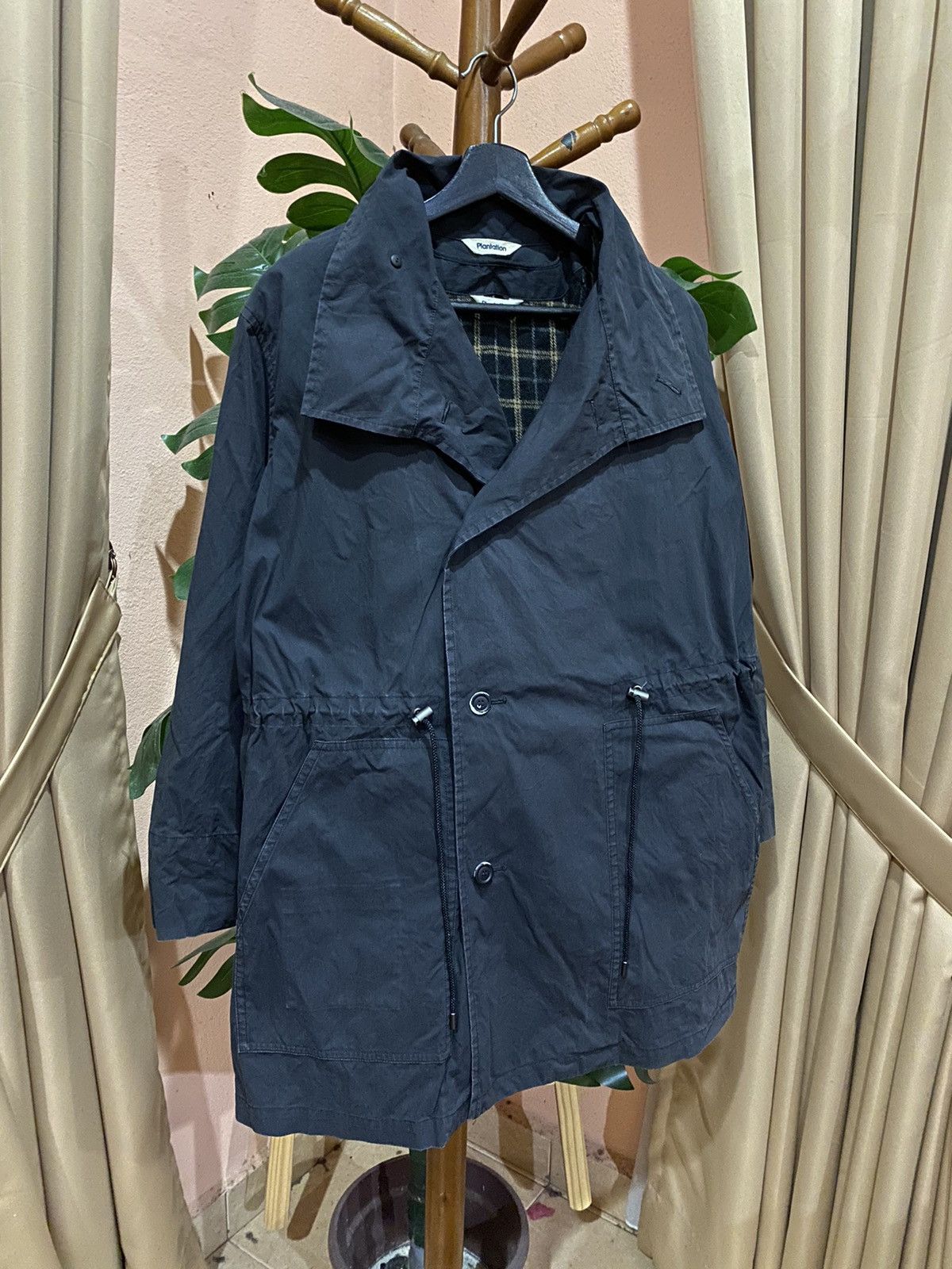 Issey Miyake Plantation Oversized Coat with Plaid Lining – Black Size US L / EU 52-54 / 3 - 3 Thumbnail