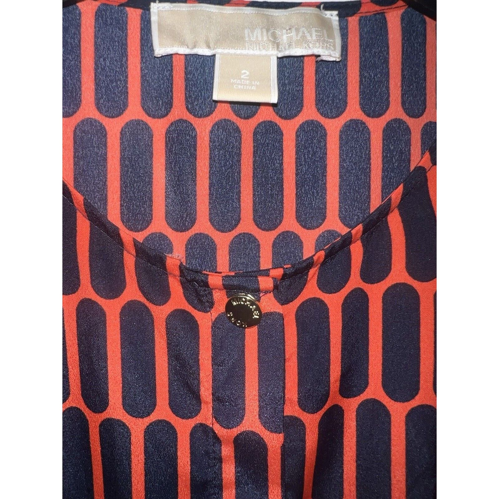 Michael Kors Michael Kors Sleeveless Blouse Women's Size 2 Blue Orange Size XS / US 0-2 / IT 36-38 - 4 Thumbnail