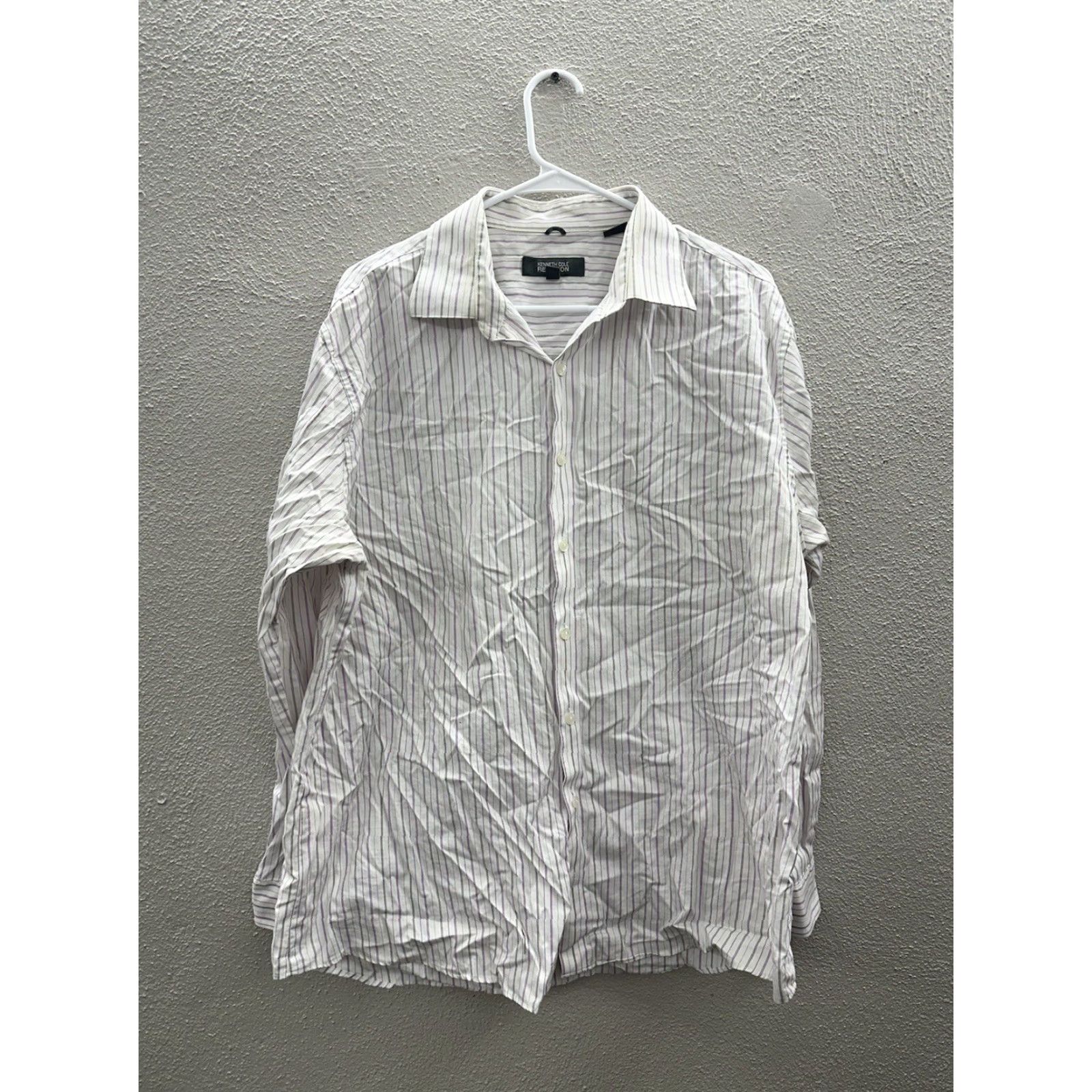 Kenneth Cole Kenneth Cole Reaction Mens Shirt XL Striped Button-Up Slim Fit Mens, Blue, Long Sleeve, Regular Size US XL / EU 56 / 4 - 2 Thumbnail