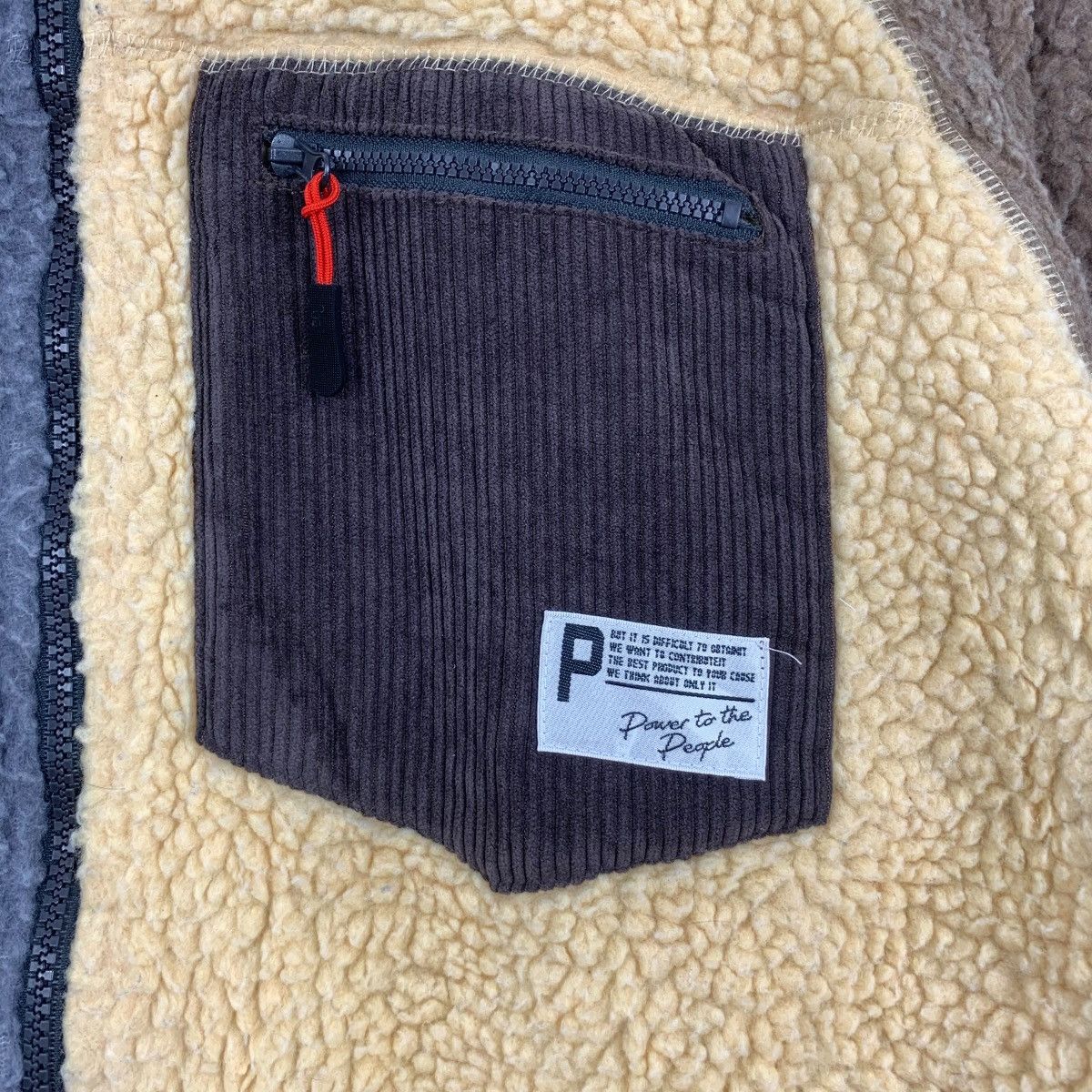 Vintage POWER TO THE PEOPLE Retro X Sherpa Fleece Jacket Windbreaker Size M / US 6-8 / IT 42-44 - 4 Thumbnail