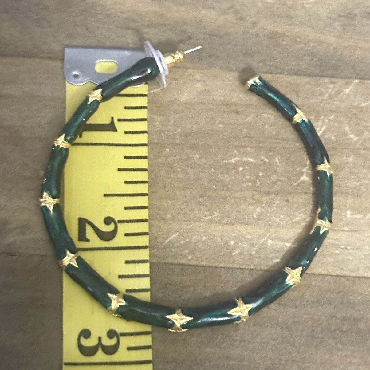Other Large green bamboo hoop earrings Size ONE SIZE - 4 Thumbnail