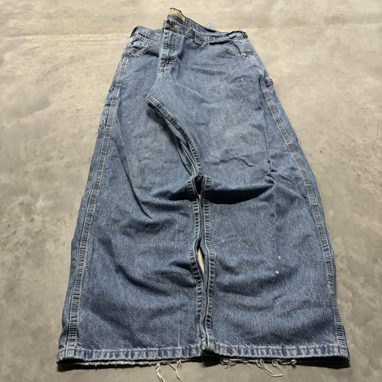 Japanese Brand × Vintage Crazy Vintage Y2K/2000s Baggy Grunge Skater Carpenter Denim Jeans! Size US 40 / EU 56 - 3 Thumbnail