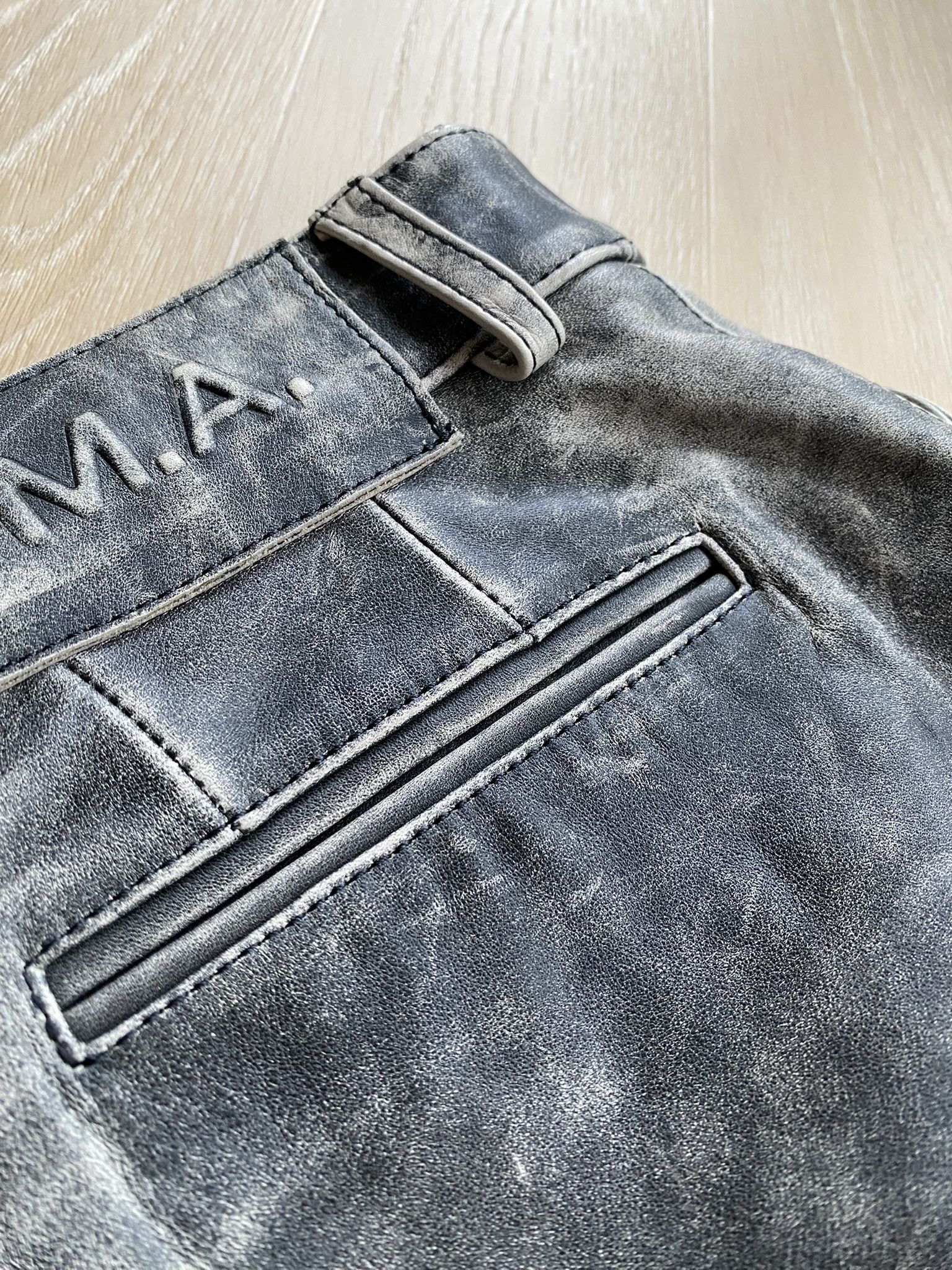 Martin Asbjorn $1035 - Distressed Leather - Flared Trousers Size US 30 / EU 46 - 14 Thumbnail