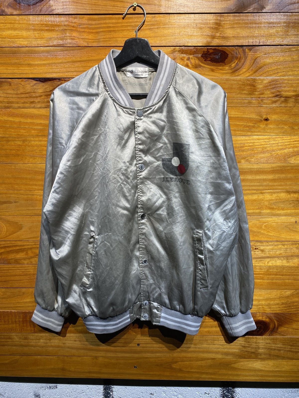 Mizuno Vintage J.League Mizuno x Panasonic Silver Bomber Jacket Size US L / EU 52-54 / 3 - 3 Thumbnail