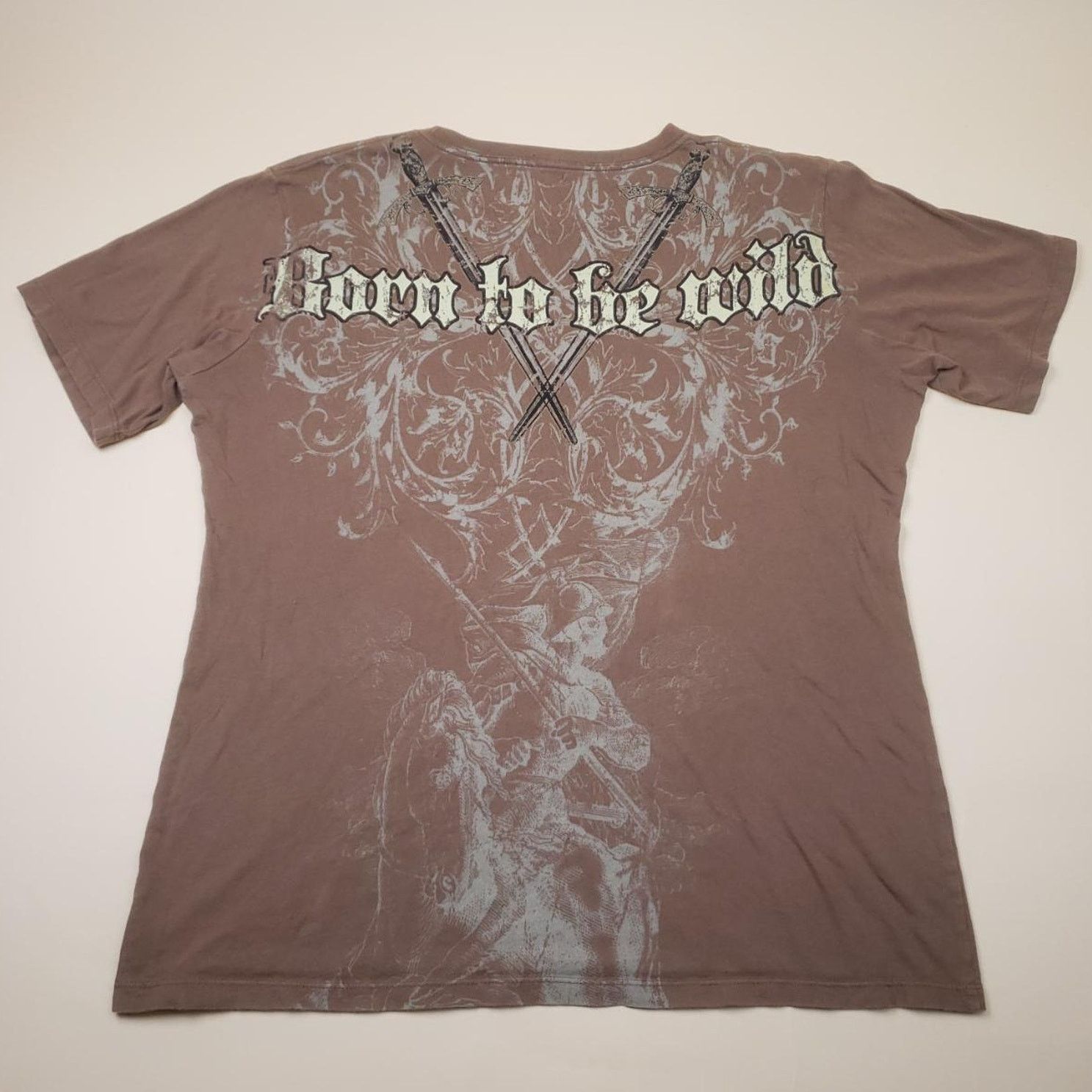 Affliction y2k AOP Graphic T Shirt Resurge Punk Knight Smoke Sword XL Size US XL / EU 56 / 4 - 2 Thumbnail