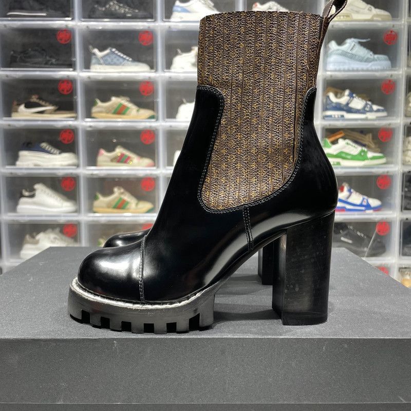 Louis Vuitton Louis Vuitton Black Leather Short Boots with Heels -2505 Size US 8 / IT 38 - 7 Thumbnail