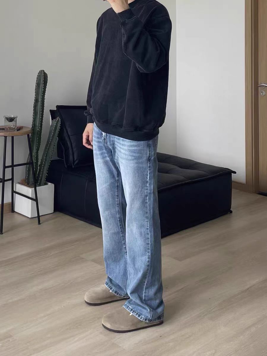 Japanese Brand × Vintage Light blue washed and distressed straight leg jeans Size US 30 / EU 46 - 4 Thumbnail