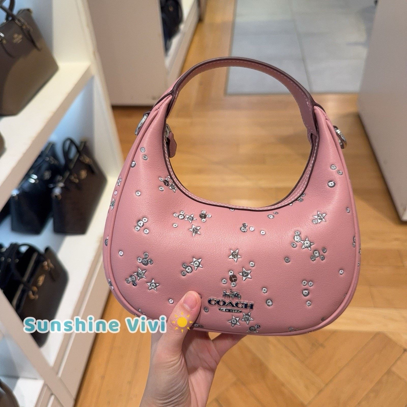 Coach NWT Coach Carmen Mini Crossbody Bag Star CCE63 DUSTY PINK Size ONE SIZE - 1 Thumbnail