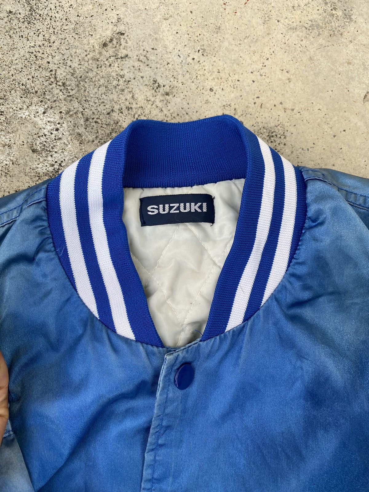 Vintage Vintage Suzuki Racing Varsity Jacket Metallic Blue Size US L / EU 52-54 / 3 - 8 Thumbnail