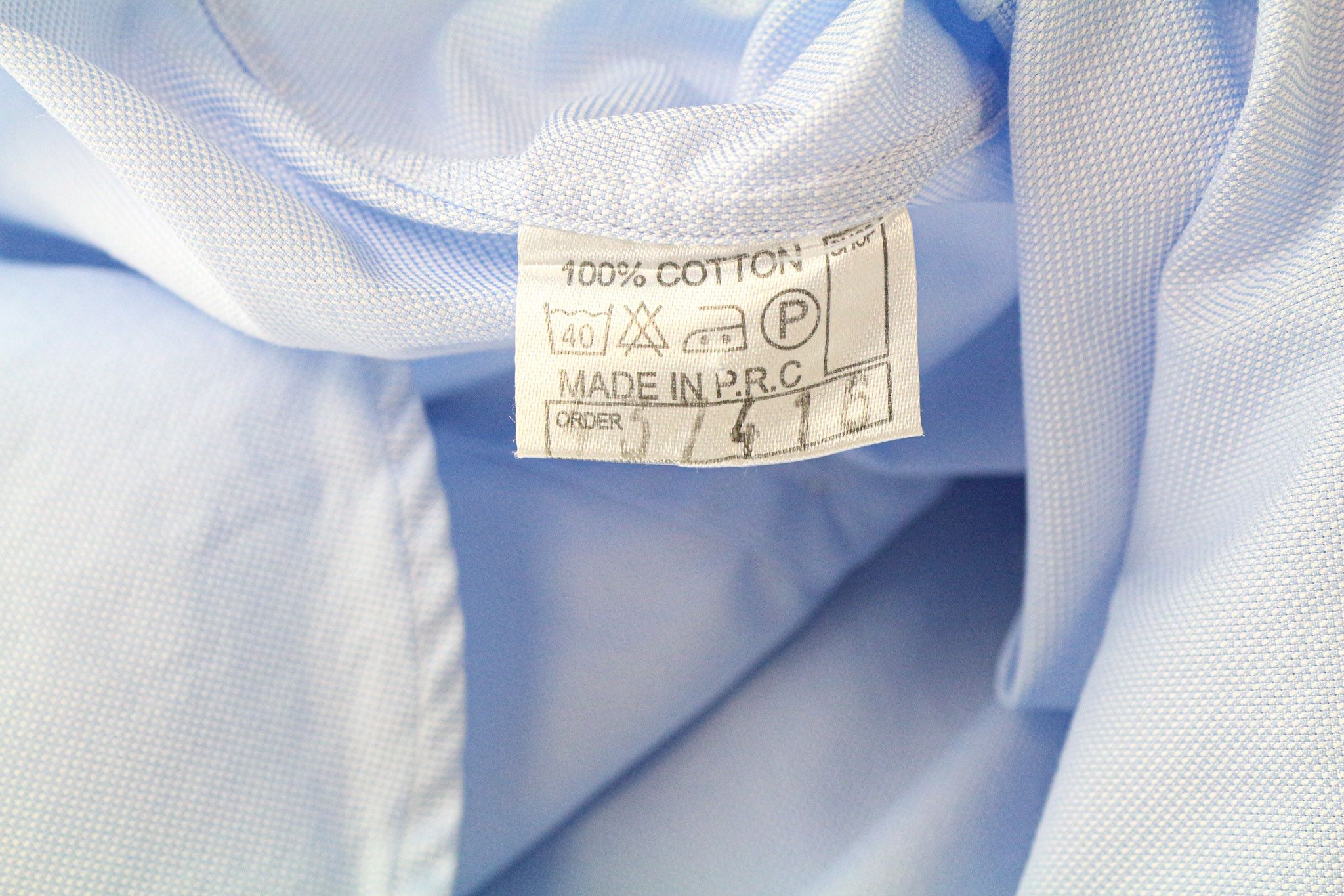 Suitsupply 36/14 Blue Cotton Button-Up Long Sleeve Shirt 79088 Size 36R - 6 Thumbnail