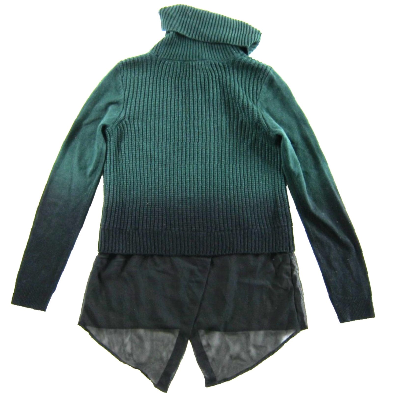 Vintage NWT Rock & Republic Ponderosa Pine Green Knit Cowl Neck Sweater Blouse XS Size XS / US 0-2 / IT 36-38 - 3 Thumbnail