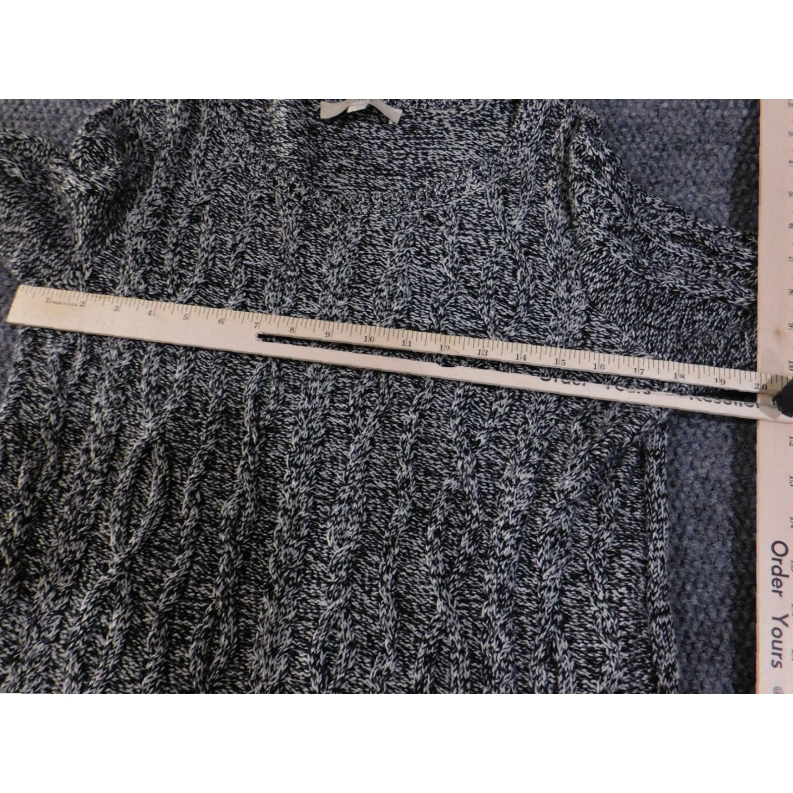 Loft LOFT Sweater Women's Small Gray Black Marled Cable Knit Long Sleeve Pullover Soft Shirt Womens Small Gray Black Marled Cable Knit Pullover Soft Size S / US 4 / IT 40 - 6 Thumbnail