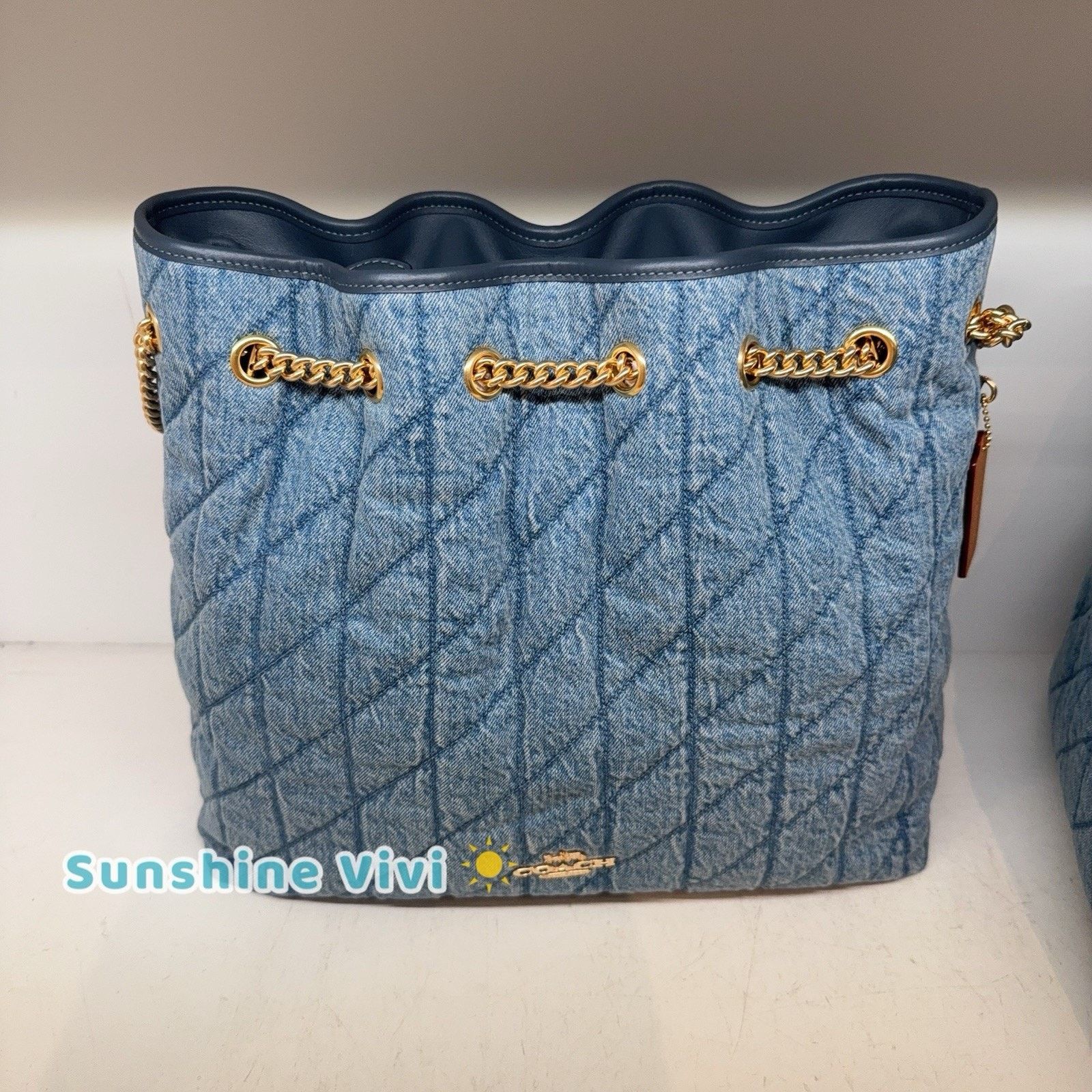 Coach NWT Coach Evelyn Large Shoulder Bag Cotton CDC01 Indigo Size ONE SIZE - 1 Thumbnail