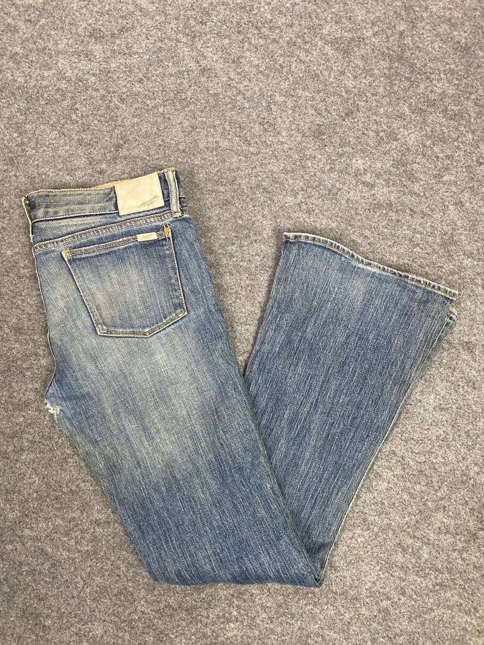 Japanese Brand honey suckle japanese brand bootcut flare distressed denim Size 35" - 2 Thumbnail