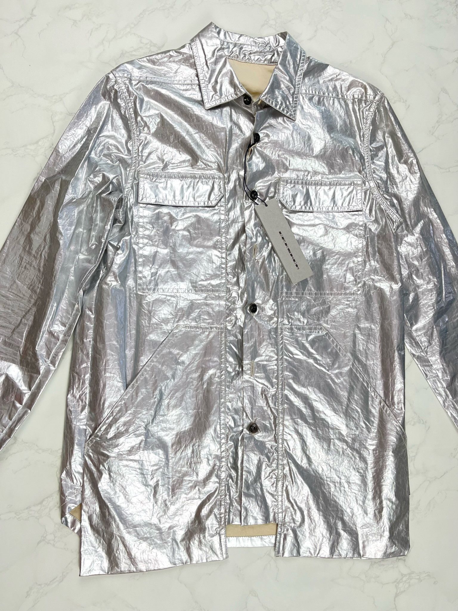 Rick Owens × Rick Owens Drkshdw 🔥75% OFF🔥 [SALE] Rick Owens Silver Cargo Pocket Overshirt Size US S / EU 44-46 / 1 - 10 Thumbnail