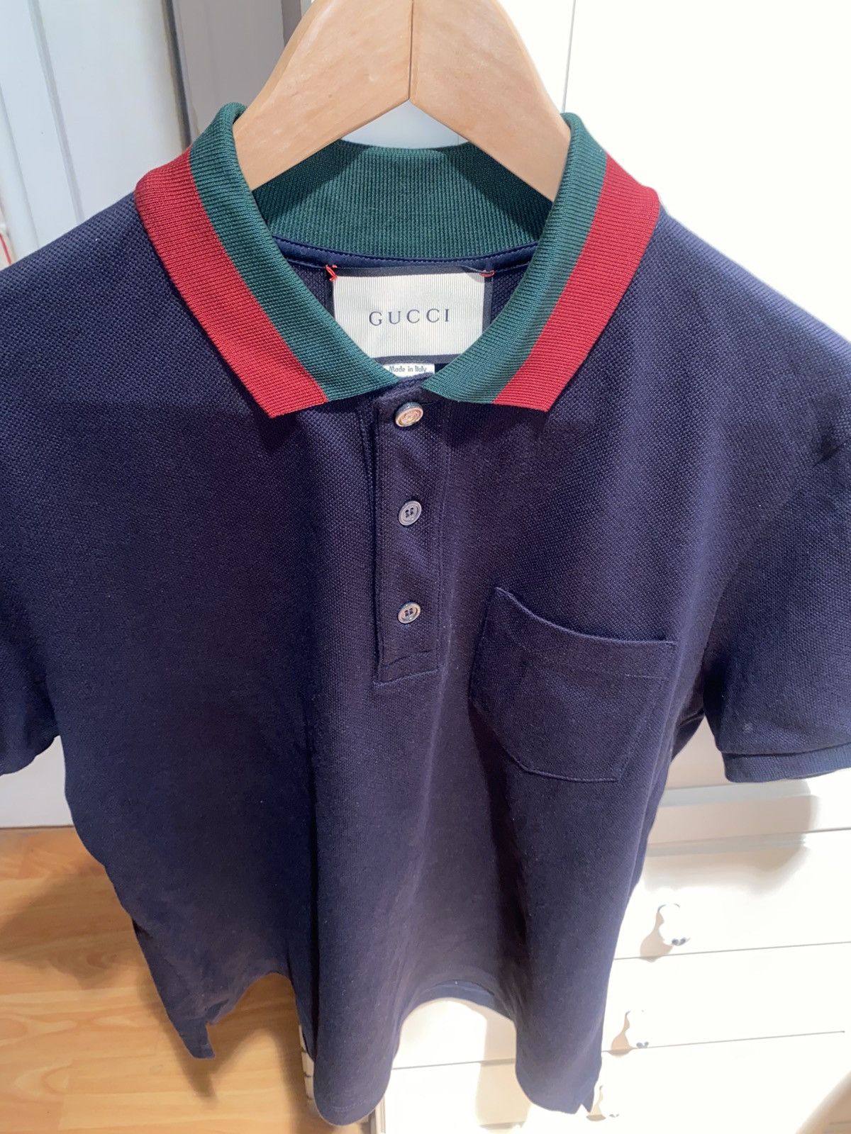 Gucci Gucci web collar polo Size US M / EU 48-50 / 2 - 1 Thumbnail