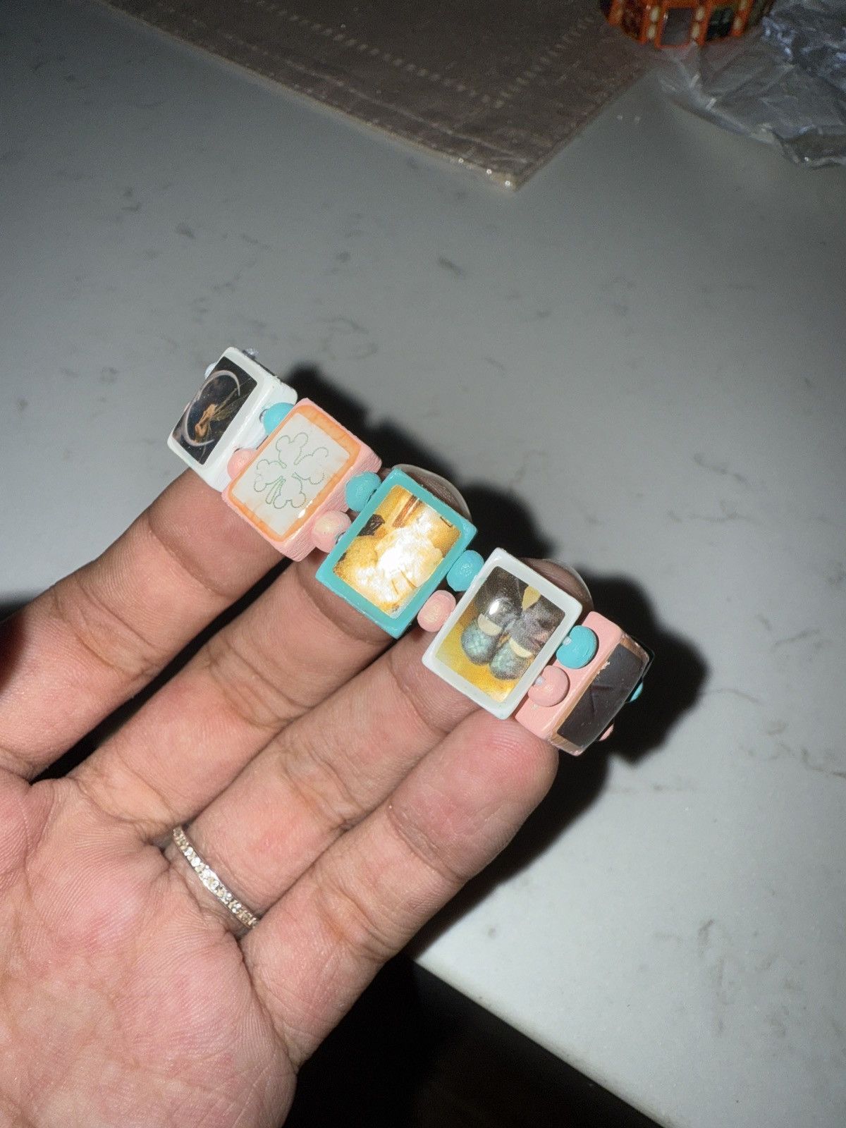 1199 Fakemink Bazo Soldout Pink White And Blue Bracelet