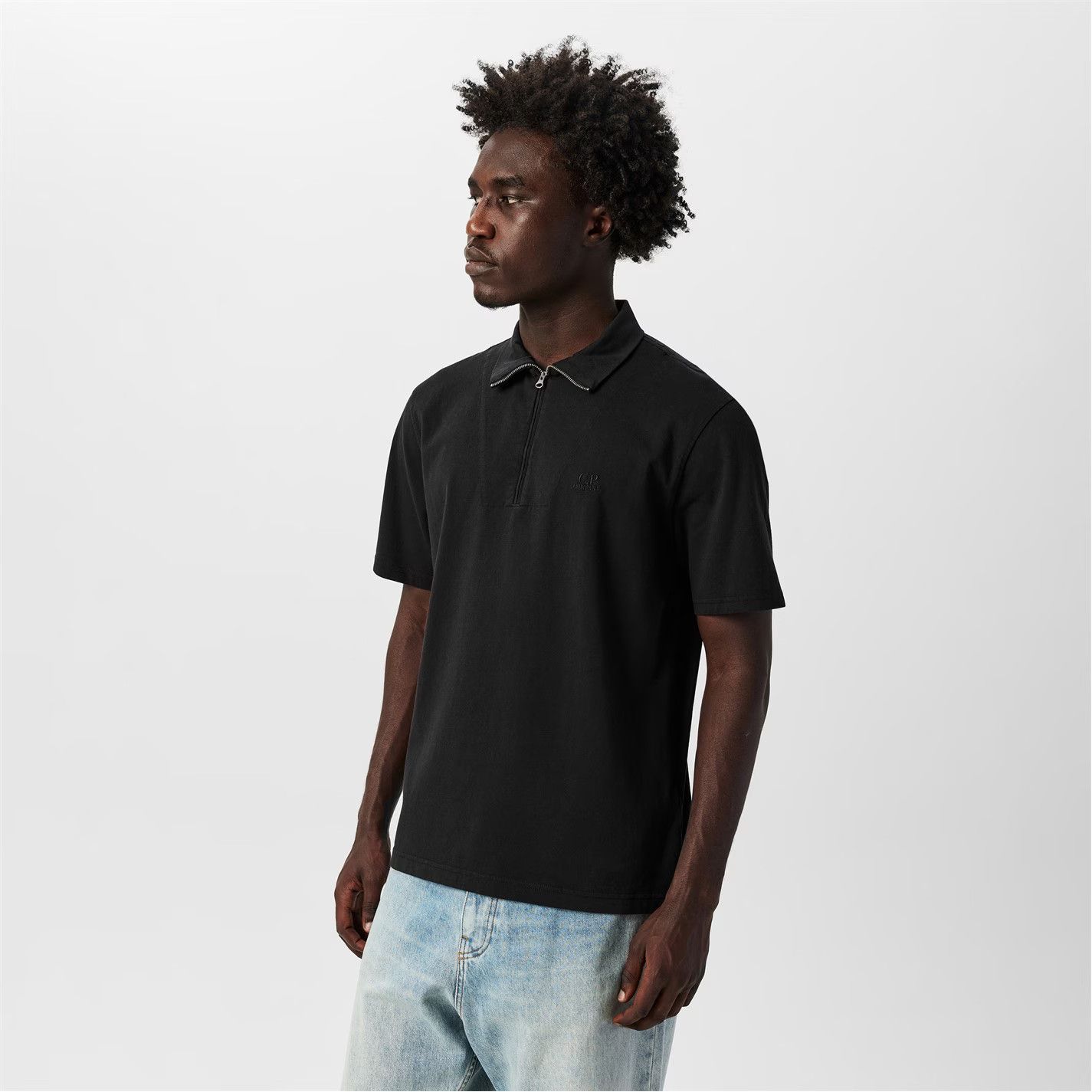 C.P. Company o1g2r1mq0426 Short Sleeve Polo Shirt in Black Size US L / EU 52-54 / 3 - 2 Thumbnail