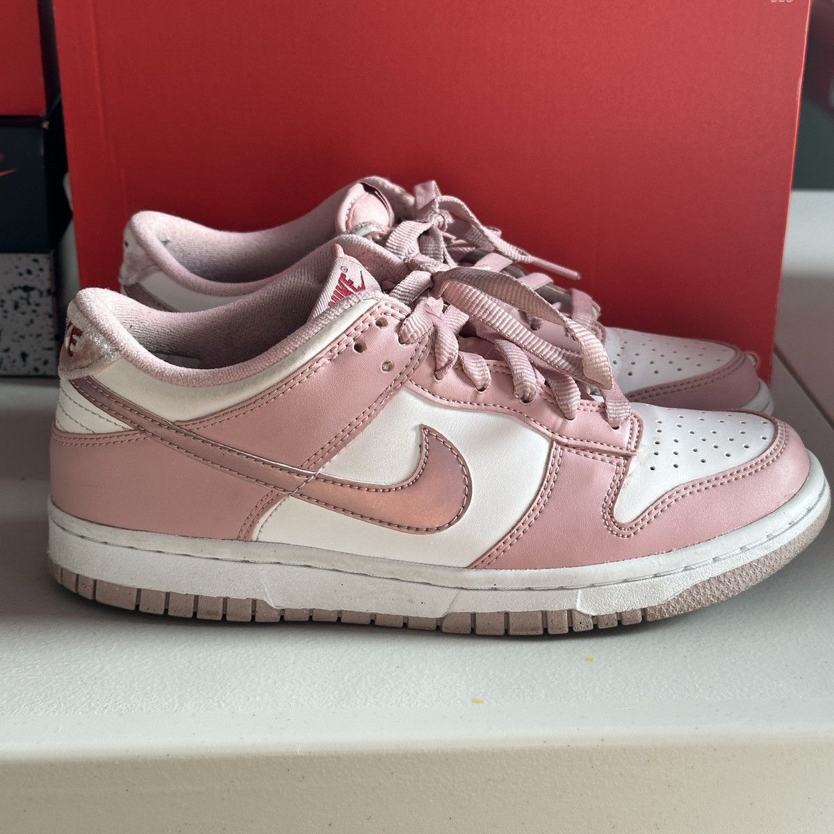 image of Nike Valentine Dunks Shoes in Pink, Women's (Size 7)