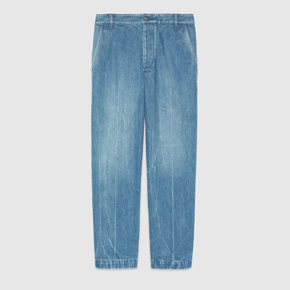 Gucci 50 L - Gucci Washed Jeans Organic Denim Pant with Patch Blue Size US 34 / EU 50 - 1 Thumbnail