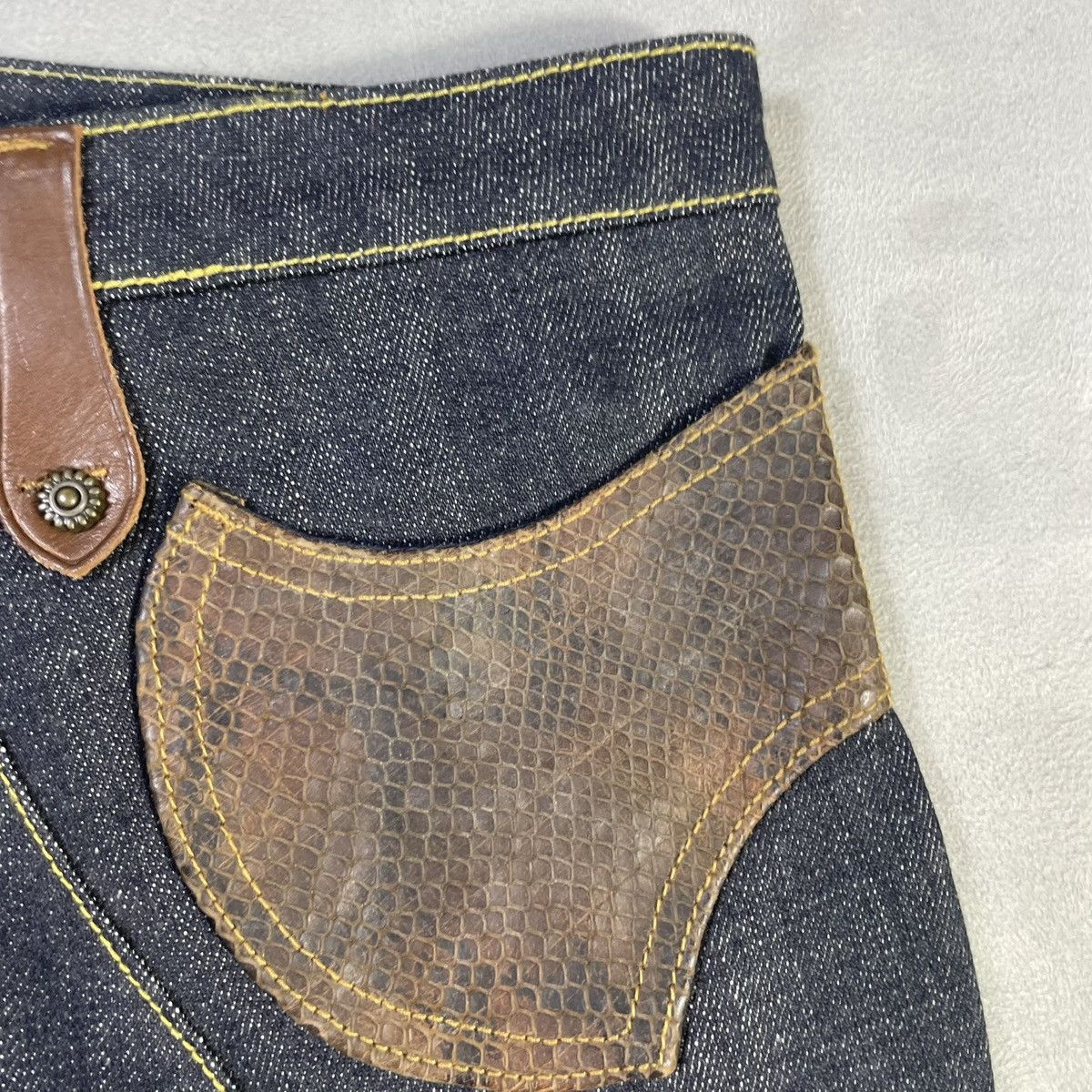 Obelisk OBELISK 00’s REPTILE SKIN FLARED DENIM Size US 32 / EU 48 - 12 Thumbnail