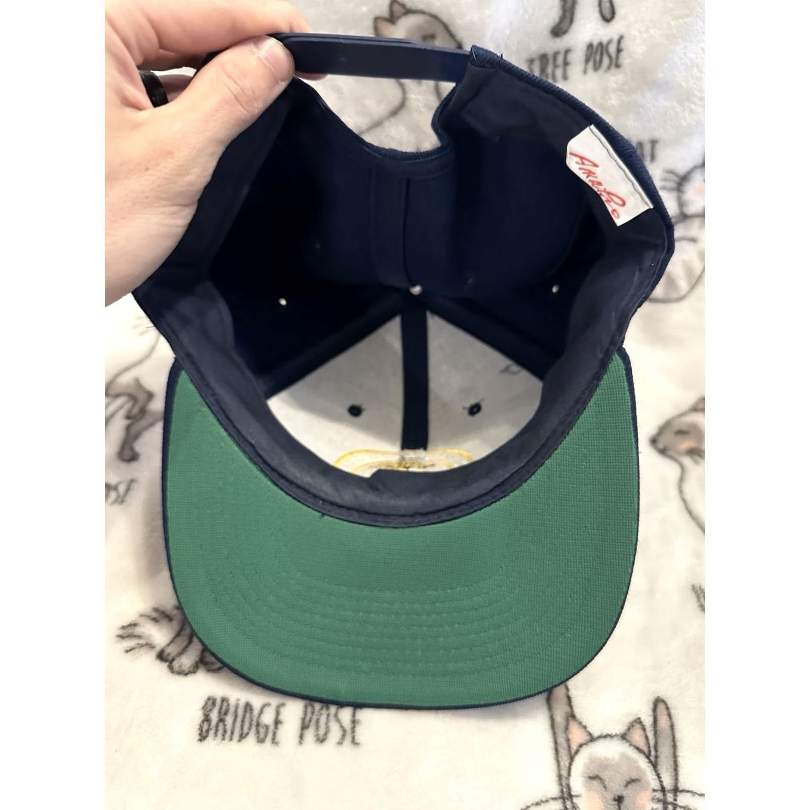 Vintage VINTAGE SUNY Maritime College Gold Leaf SnapBack Hat Navy Blue Navy Blue SnapBack Hat Mens Cap US College Retro 80s 90s Size ONE SIZE - 4 Thumbnail