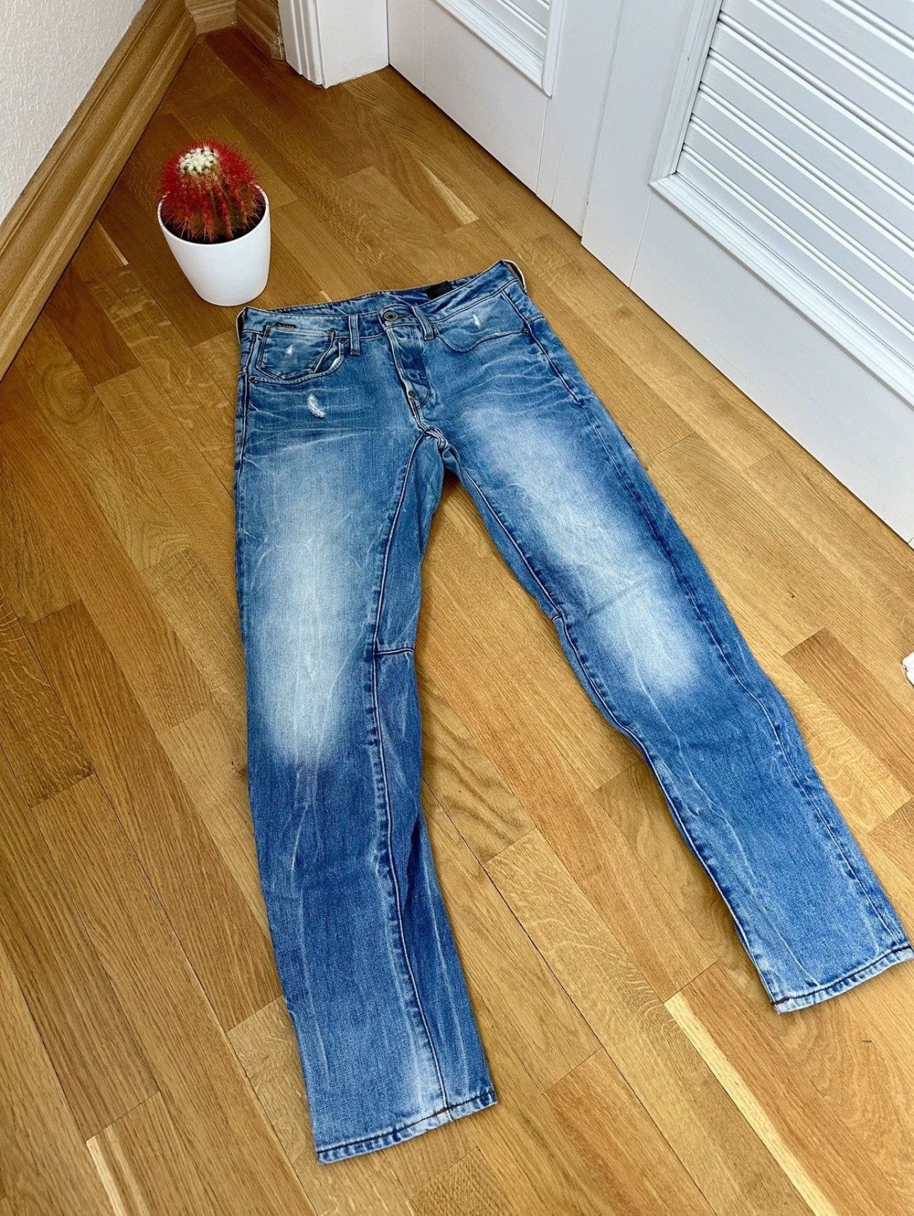 G-Star Vintage Washed Flared Gstar Pants Denim Y2K Size US 29 - 2 Thumbnail
