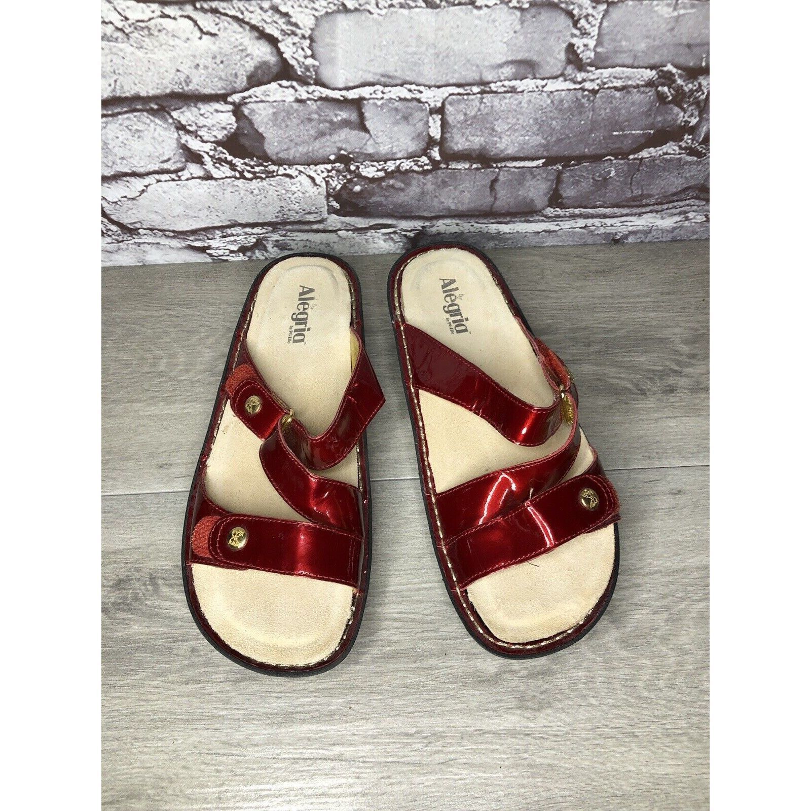 Other Alegria VEN-124 Venice Red Patent Leather Strap Sandals Wome Size US 10.5 / IT 40.5 - 21 Thumbnail