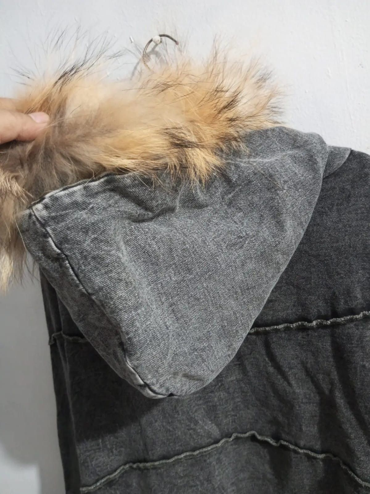 Japanese Brand pattern torso denim stretch fur hoodie Size US L / EU 52-54 / 3 - 9 Thumbnail