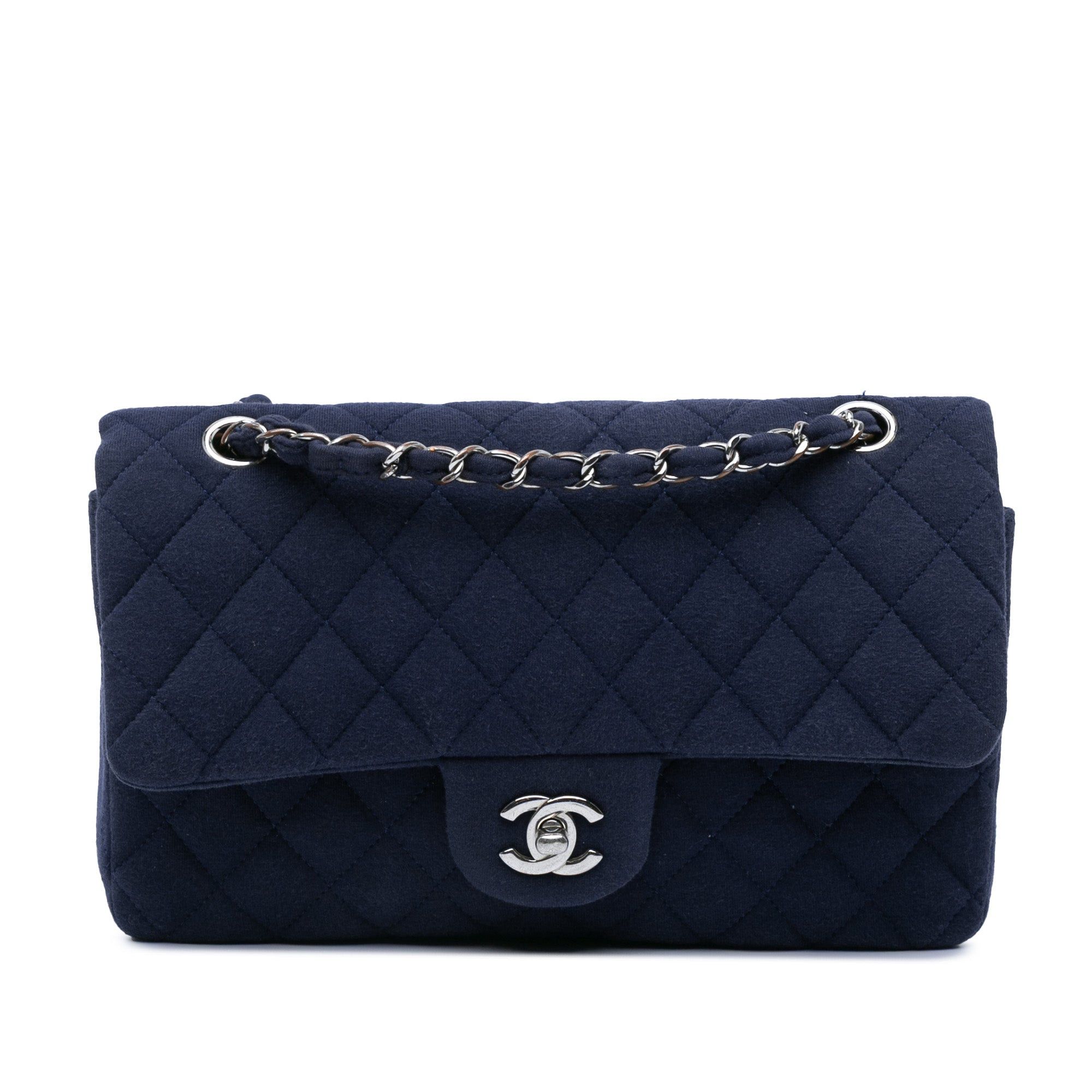 Chanel Chanel Medium Classic Jersey Double Flap Blue Size ONE SIZE - 1 Thumbnail