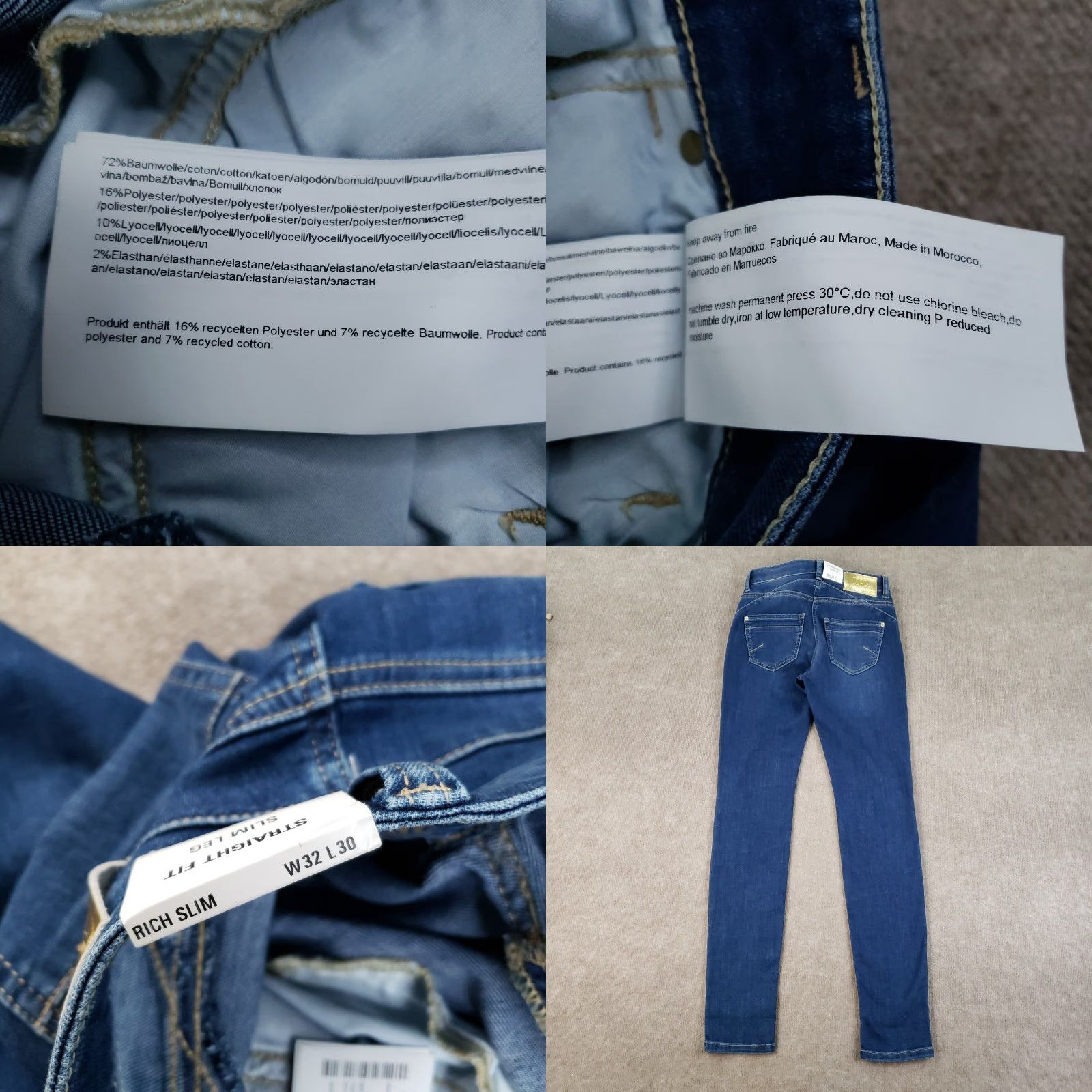 Vintage MAC Rich Jeans Slim Straight Denim 28x32 Blue Women Slim Stretch Jeans - MAC Rich - 28 Regular Blue Womens Jeans Straight Style 90s inspired? Size 28" / US 6 / IT 42 - 10 Thumbnail