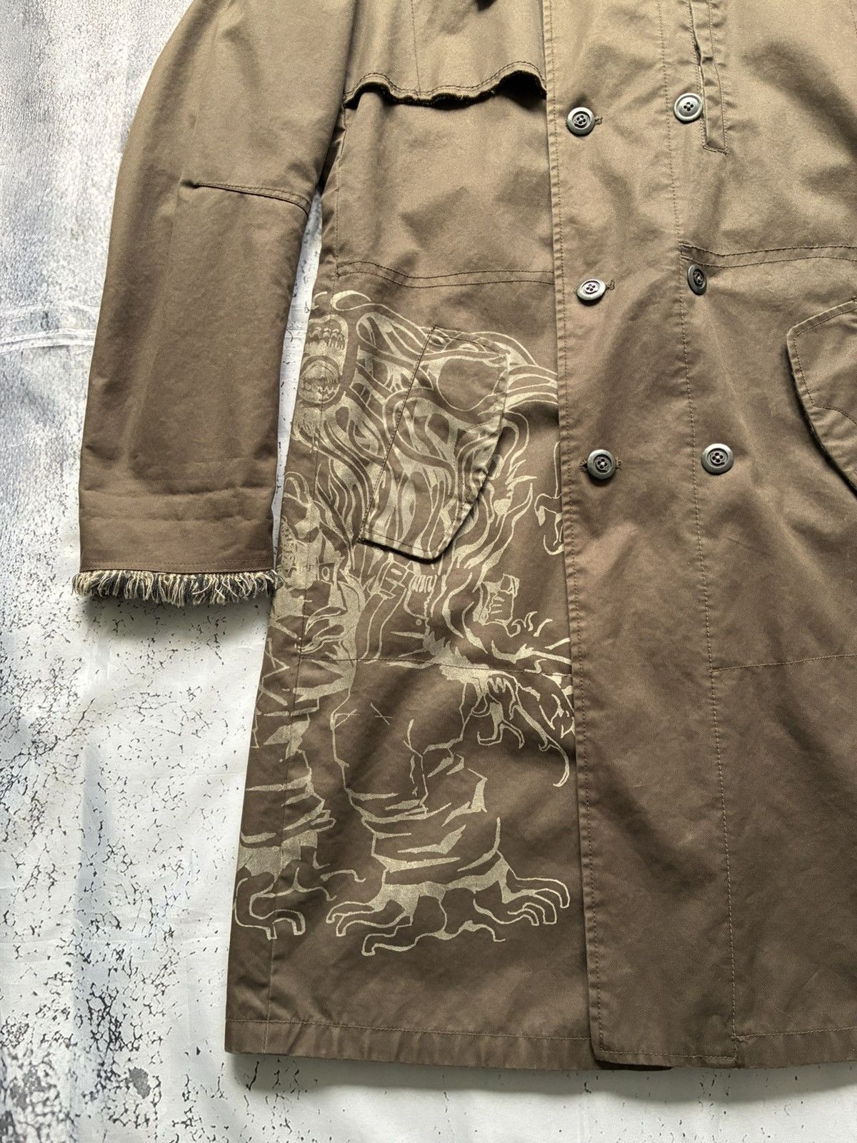 Marithe + Francois Girbaud Archive Double-Breasted Graphic Military Coat Size US L / EU 52-54 / 3 - 6 Thumbnail
