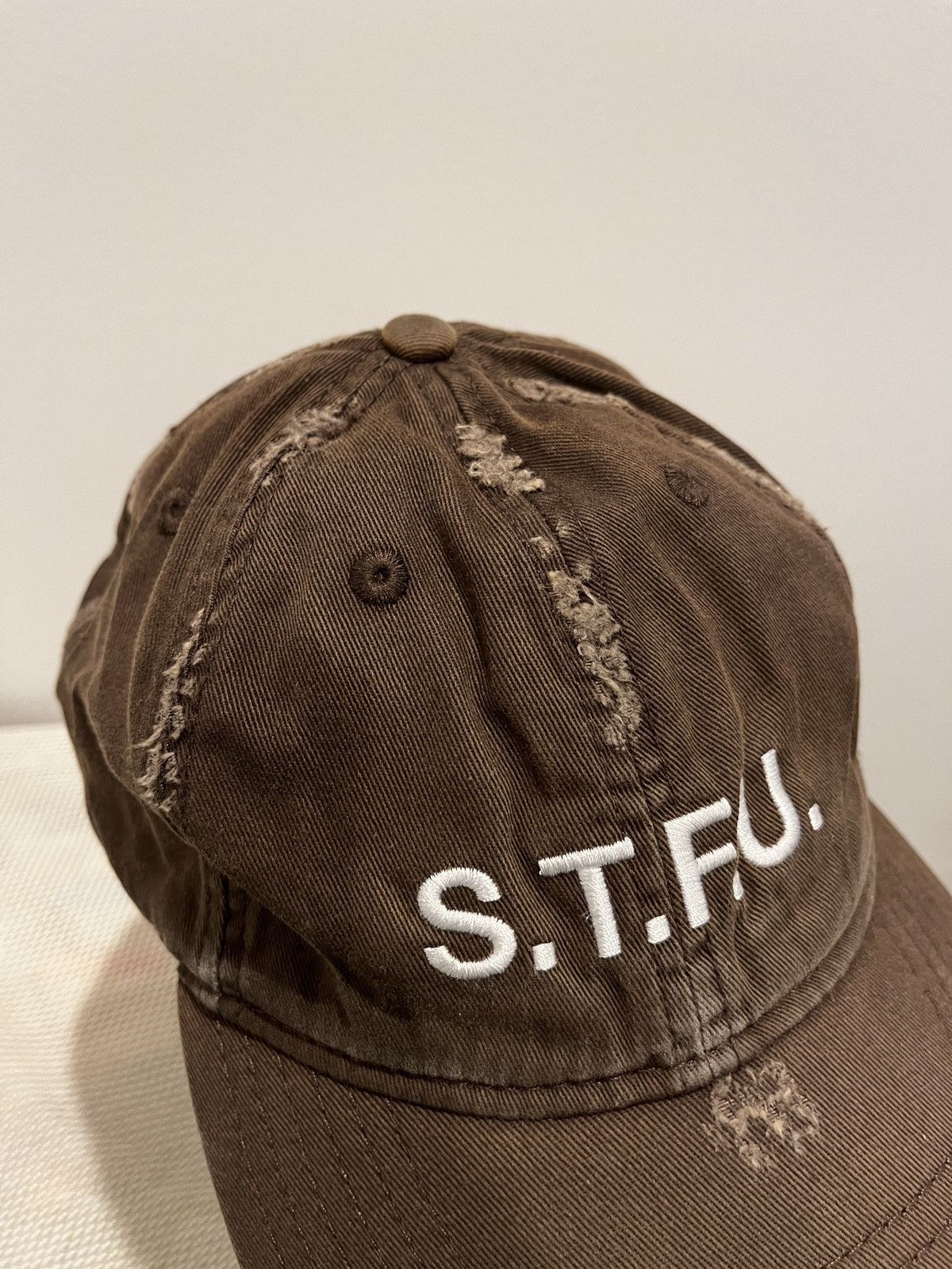 Heron Preston Heron Preston STFU Distressed Hat (unisex) Size ONE SIZE - 7 Thumbnail