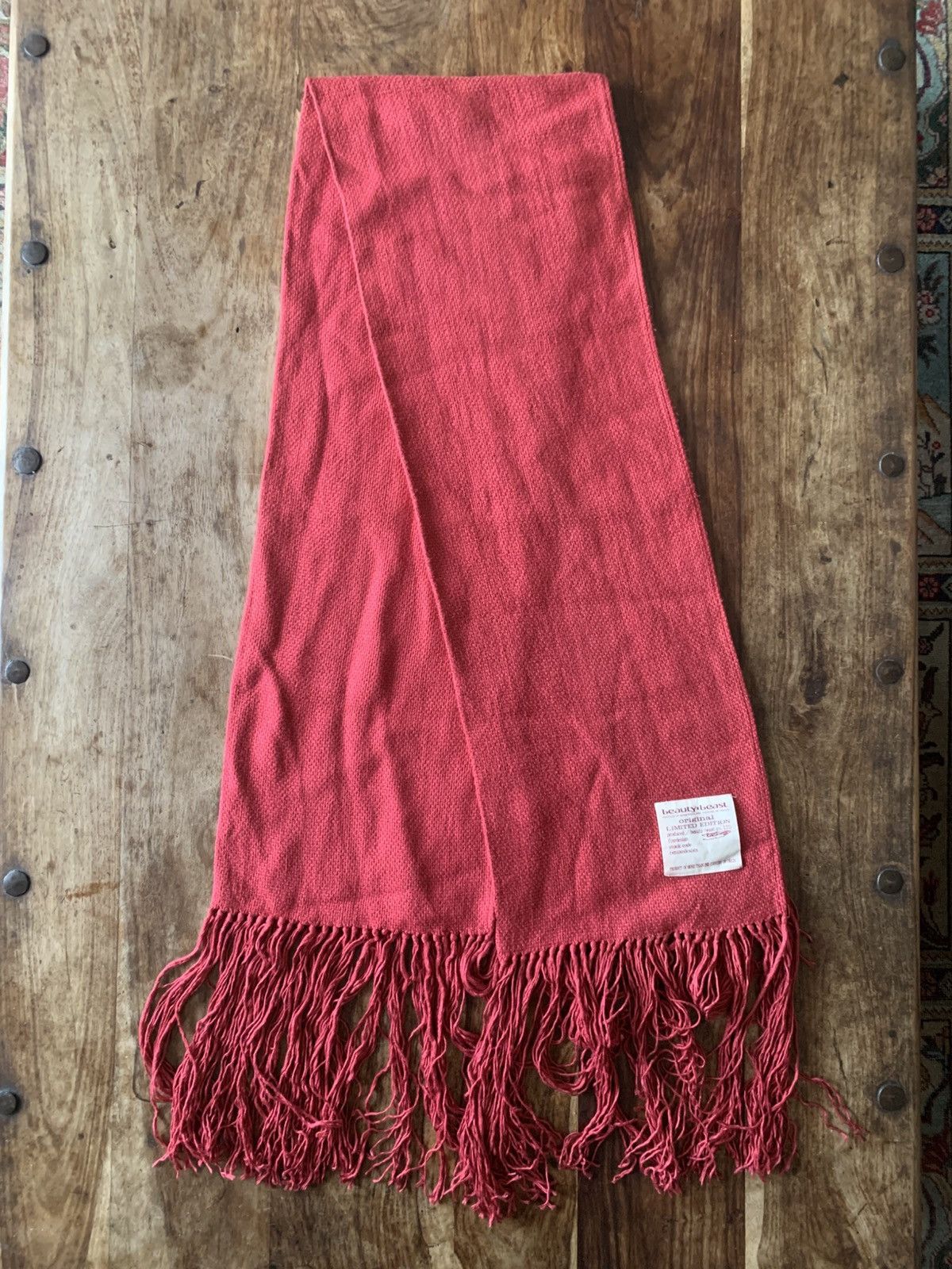 Beauty Beast Late 90s Beauty:Beast Limited Edition Red Tassel Scarf Size ONE SIZE - 3 Thumbnail