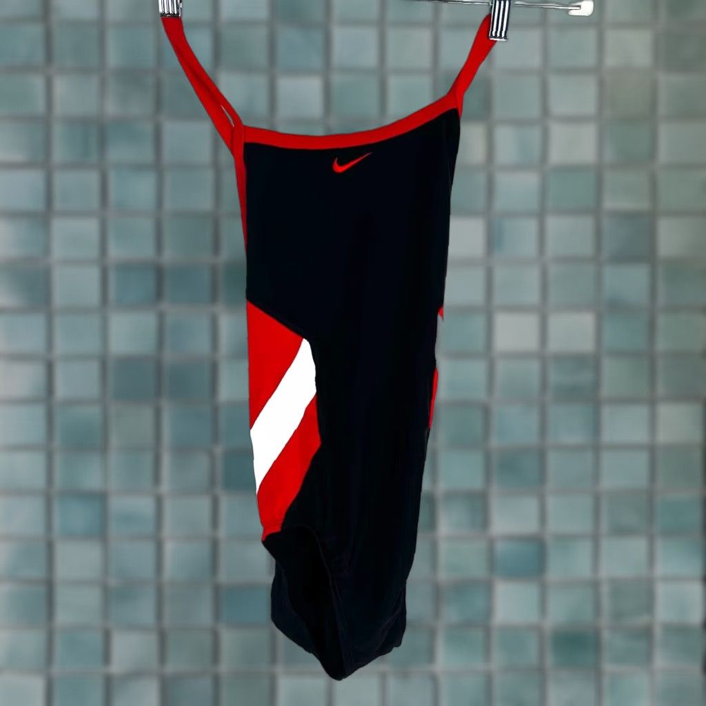Nike Nike Sleeveless One Piece Bodysuit Women’s Size 4 Black Red Color Block swimsuit swimsuit Size S / US 4 / IT 40 - 1 Thumbnail