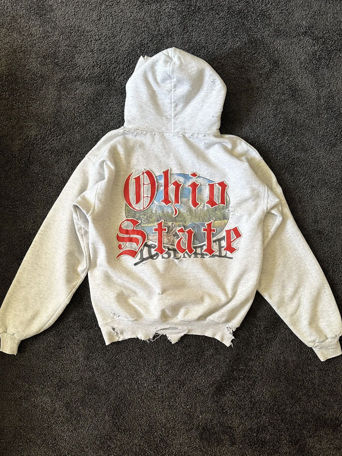 Vintage Vintage Thrashed Ohio State Hoodie Grailed
