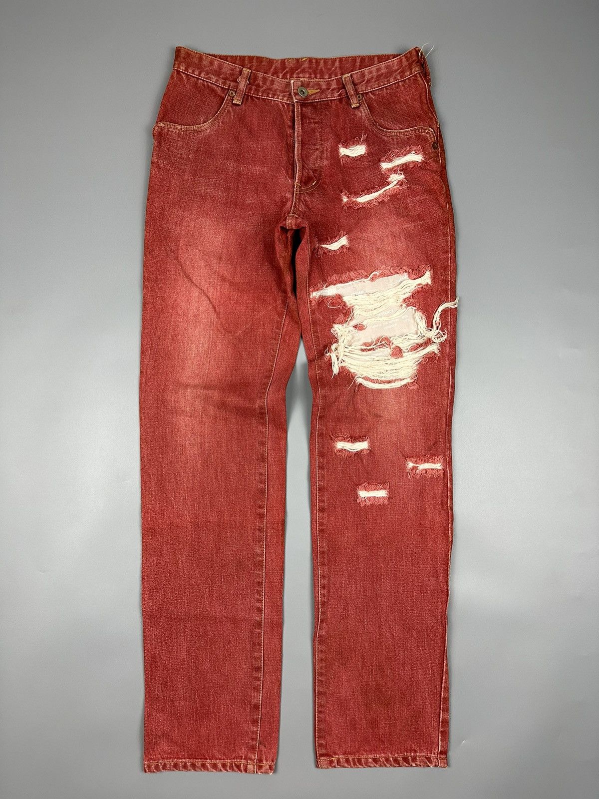 Japanese Brand 🔥Sick🔥Distressed Defiance 5 Denim Size US 30 / EU 46 - 1 Thumbnail