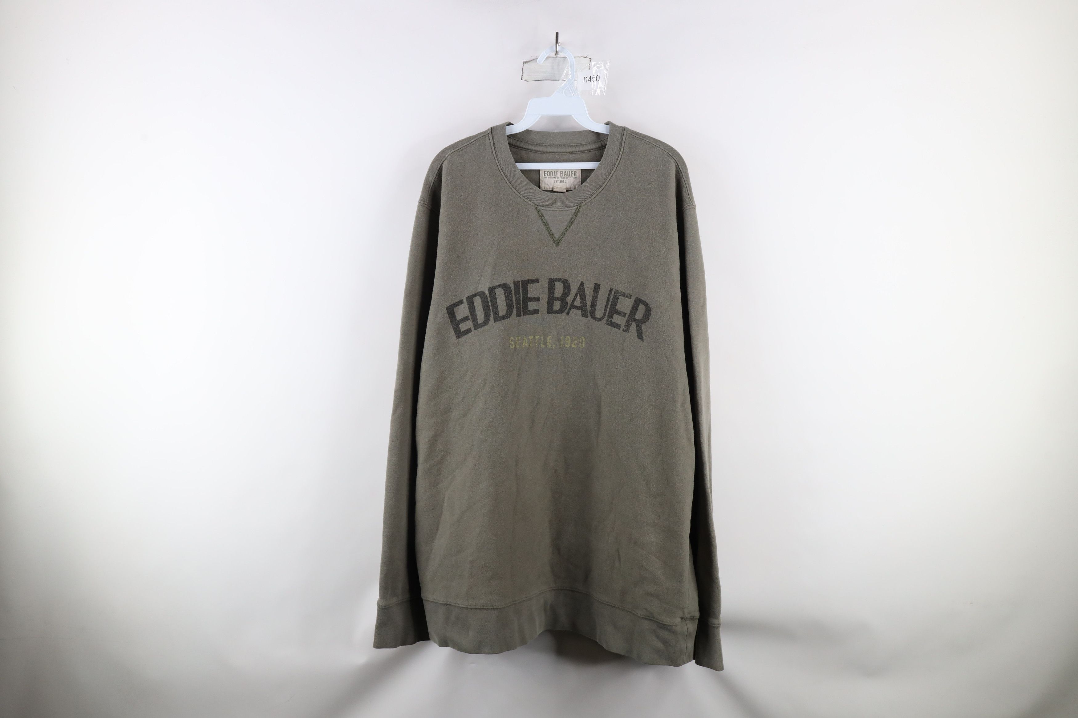 Eddie Bauer × Vintage Vintage Eddie Bauer Block Letter Crewneck Sweatshirt Green Size US XL / EU 56 / 4 - 1 Thumbnail