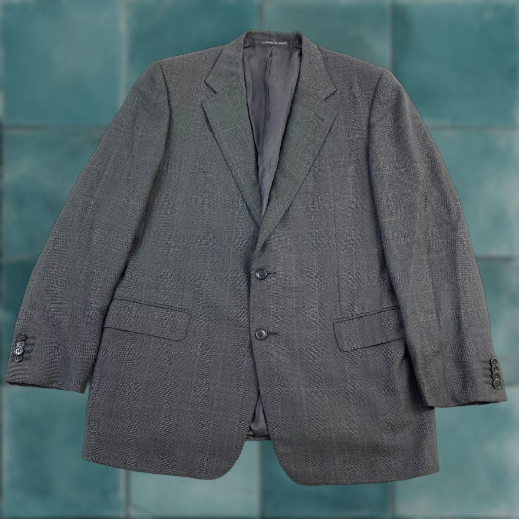 Ermenegildo Zegna Ermenegildo Zegna Blazer Sport Coat Mens 40 Gray Wool Silk Check 2 Button Italy Size 40R - 1 Thumbnail
