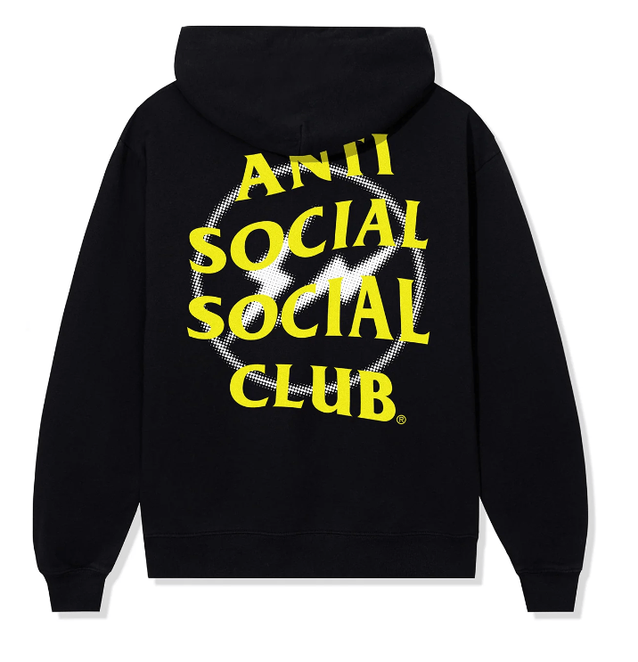 image of Anti Social Social Club x Fragment Design Assc X Fragment Halftone Hoodie Black Yellow Ds (Size 2XL