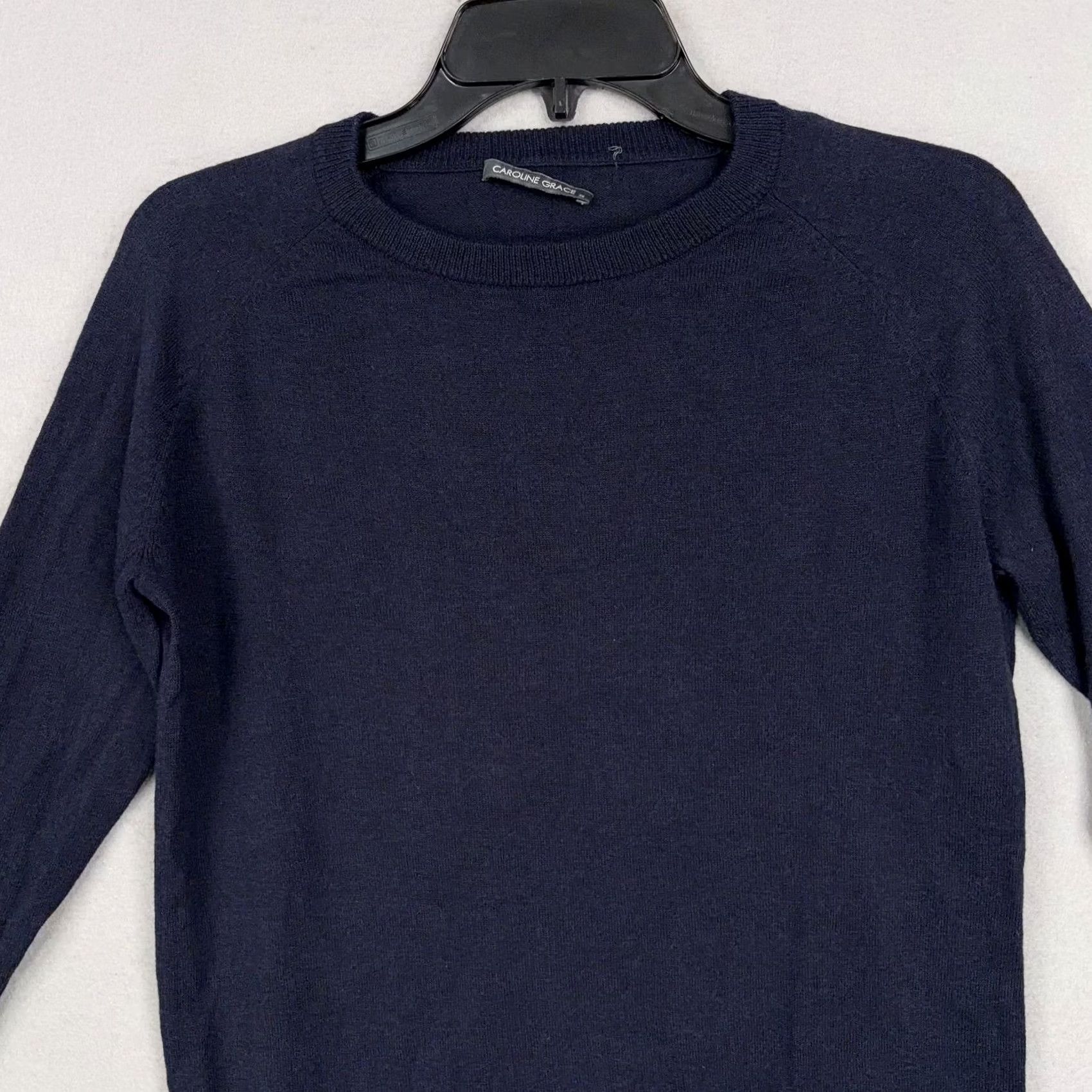 Vintage Caroline Grace Sweater Womens XS Blue Cotton Cashmere Newport Graphic Pullover Shirt Size XS / US 0-2 / IT 36-38 - 3 Thumbnail