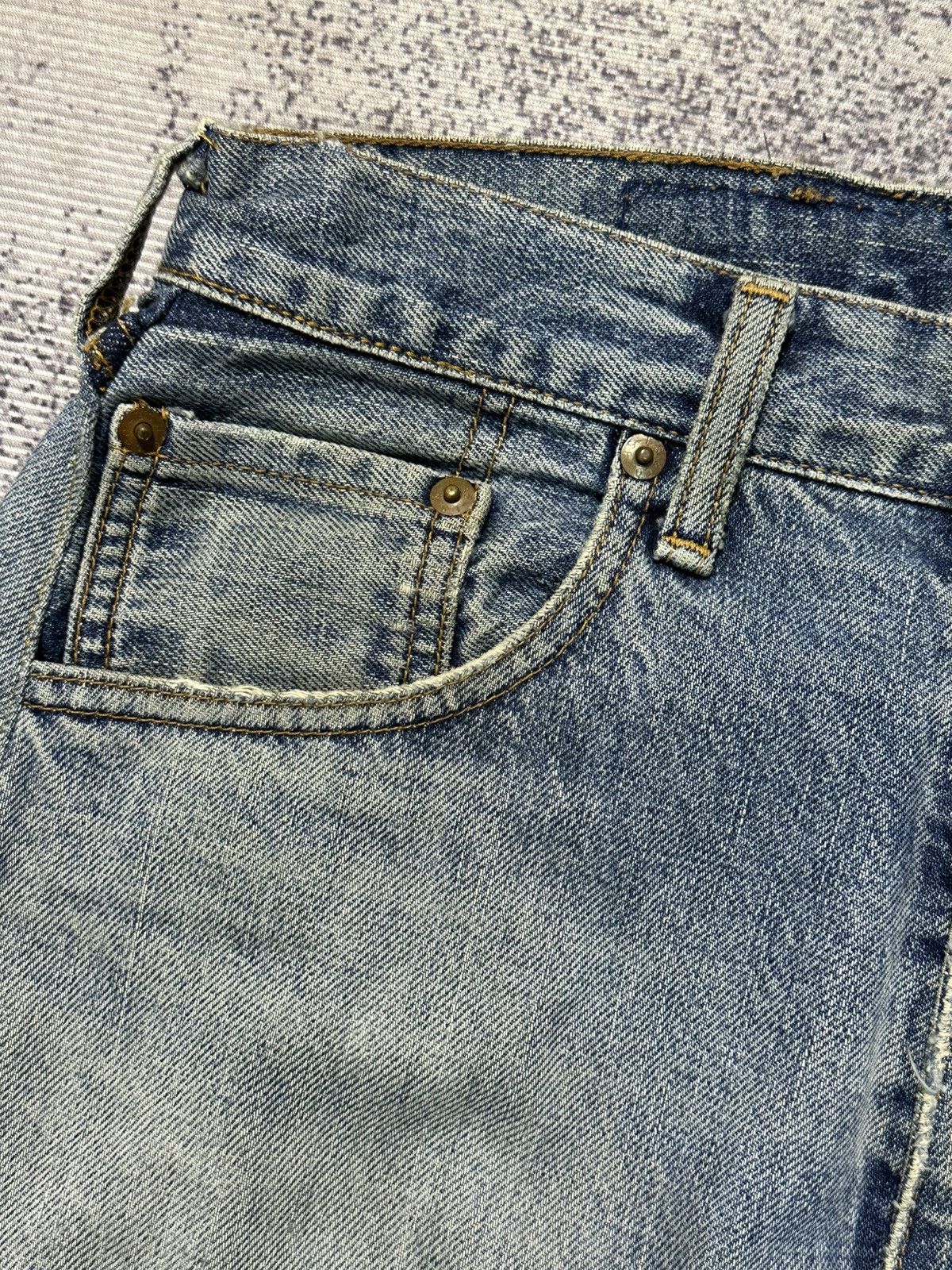 Kapital Vintage Levis 501 Button J22 Selvedge Distressed Denim Jeans Size US 27 - 8 Thumbnail