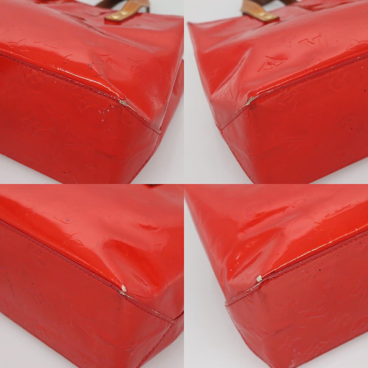 Louis Vuitton LOUIS VUITTON Monogram Vernis Reade PM Hand Bag Red Rouge Size ONE SIZE - 10 Thumbnail