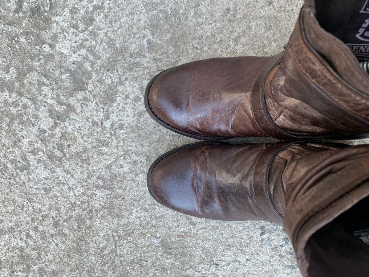 Vintage Sendra Brown Distressed Buckle Strap Biker Leather Boots Size US 8 / IT 38 - 6 Thumbnail