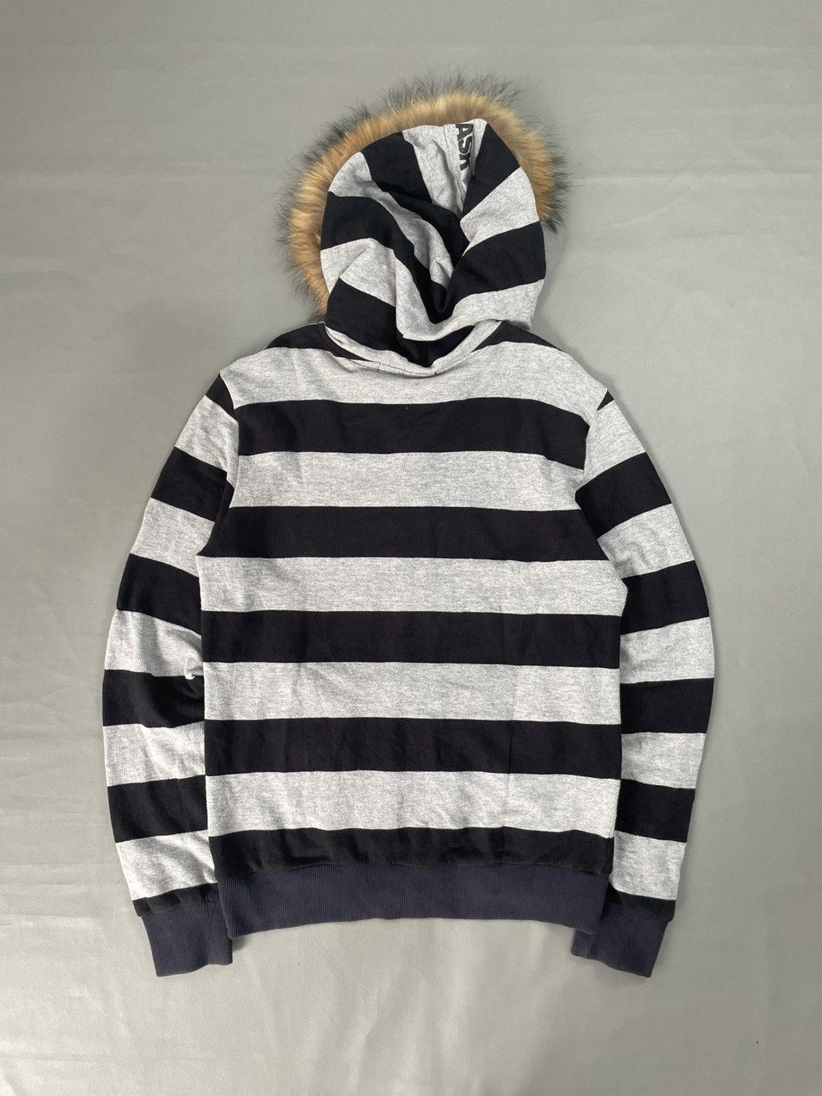 Japanese Brand Ask Enquired Stripe Fur Hoodie Size US L / EU 52-54 / 3 - 4 Thumbnail