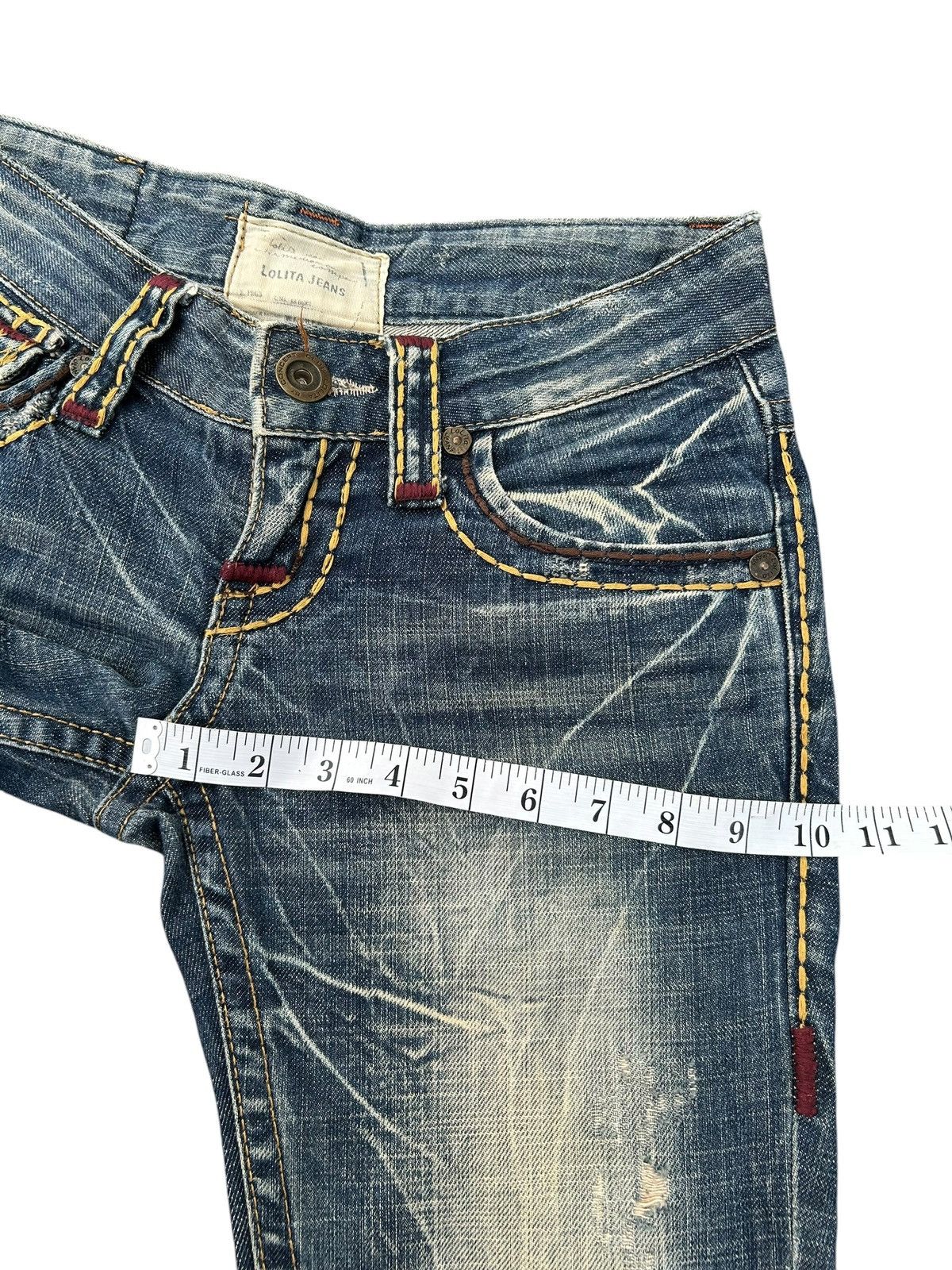 Kapital Flare Yoshitomo Nara Lolita Distressed Denim Jeans Size US 30 / EU 46 - 19 Thumbnail